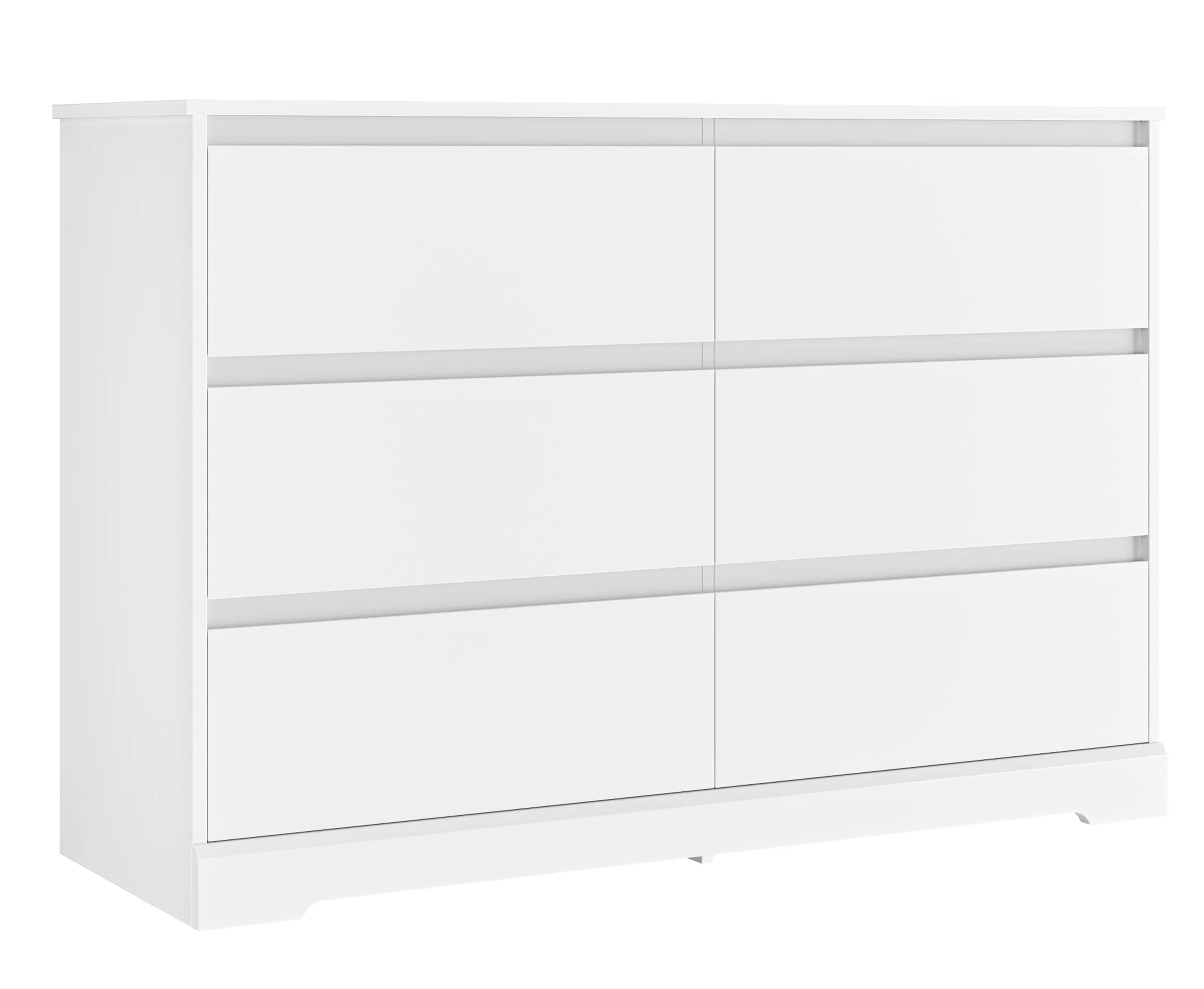 SUGIFT 6 Drawer White Dresser for Bedroom Modern Chest of Drawer Wood Storage Cabinet for Entryway Living Room