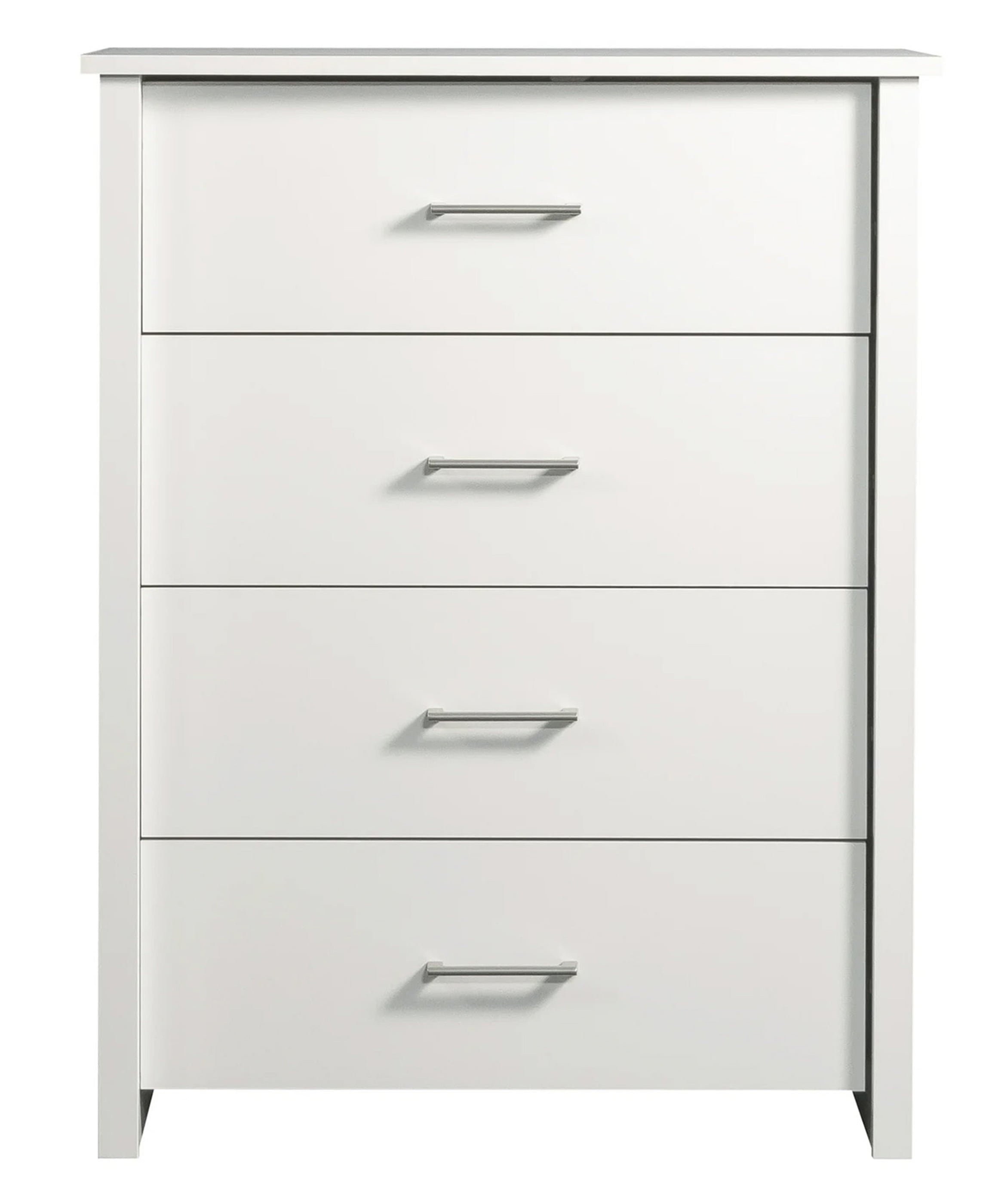 Vebreda 4 Drawer White Dresser for Bedroom Modern Chest of Drawers Wood Storage Cabinet for Living Room Kitchen Office