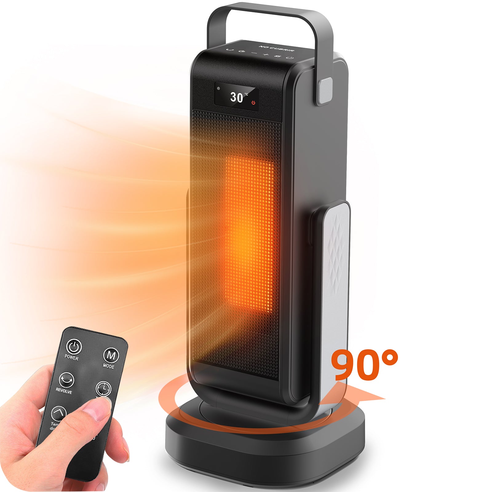 1500W Oscillating Space Heater Upgraded 3D Portable Electric Heater with 4 Modes and Thermostat