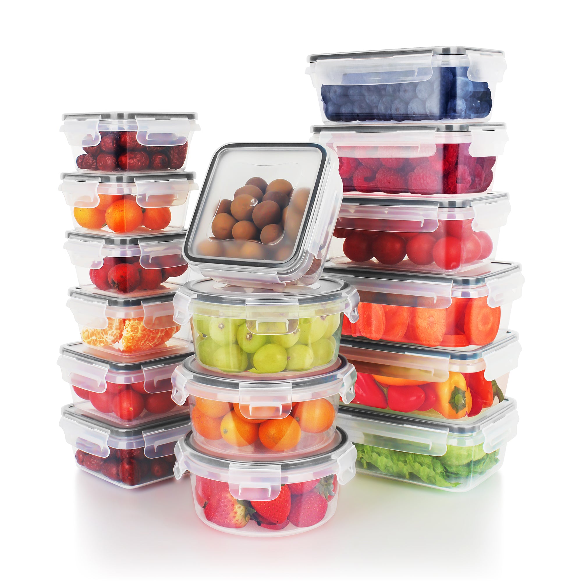 32 Pcs (16Pack) BPA-free Food Storage Containers Set with Lids
