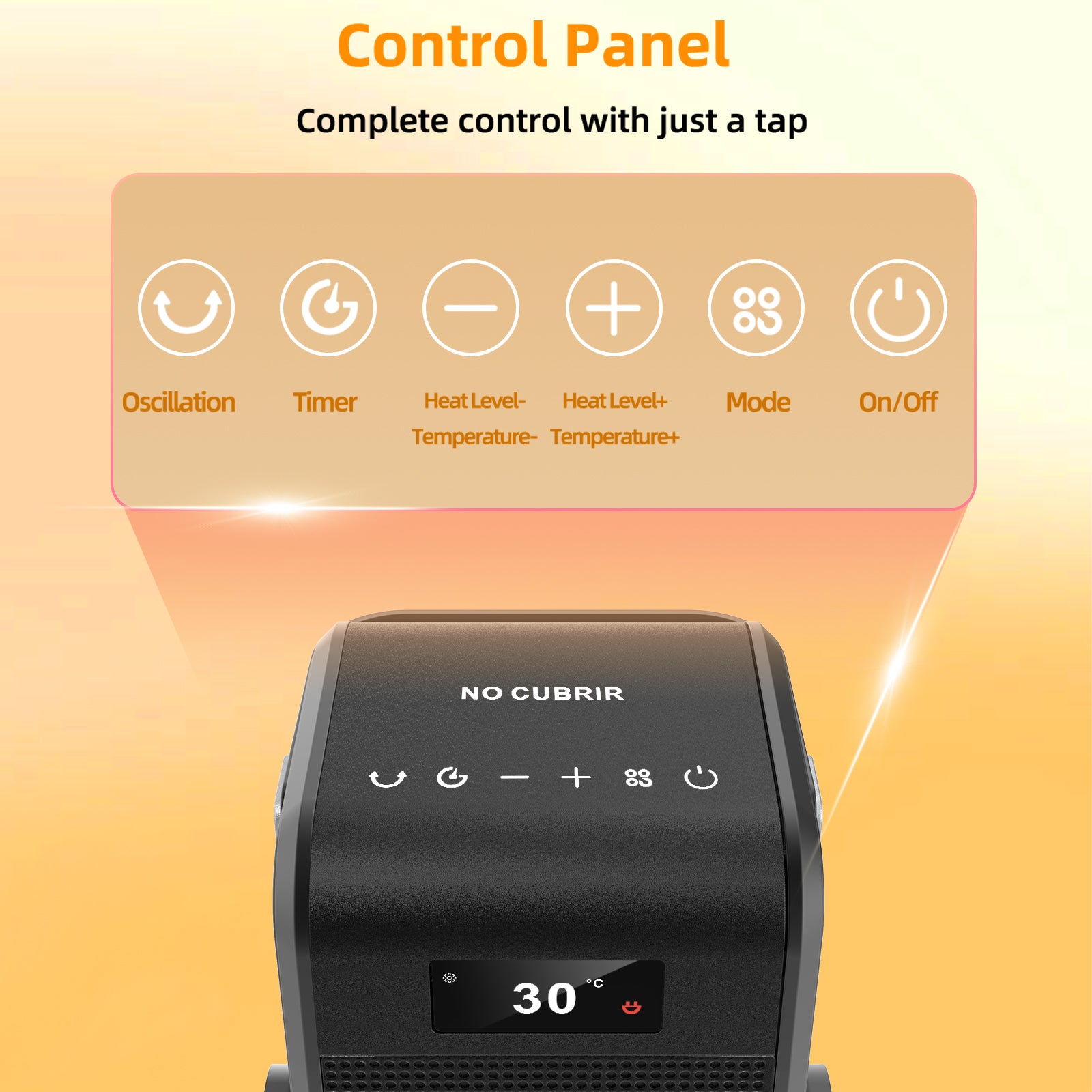 1500W Oscillating Space Heater Upgraded 3D Portable Electric Heater with 4 Modes and Thermostat