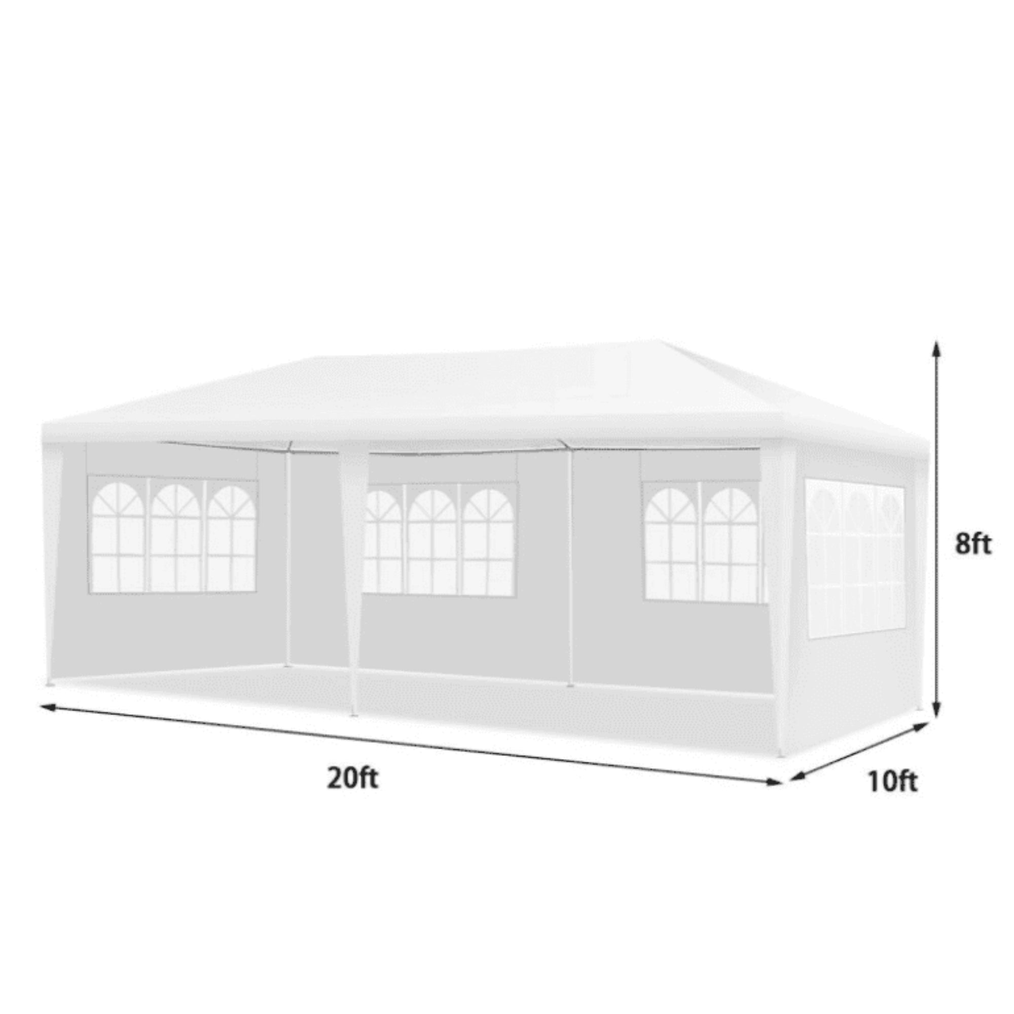 SUGIFT 20 Ft. W x 10 Ft. D Outdoor Party Tent Canopy with 4 Removable Sidewalls