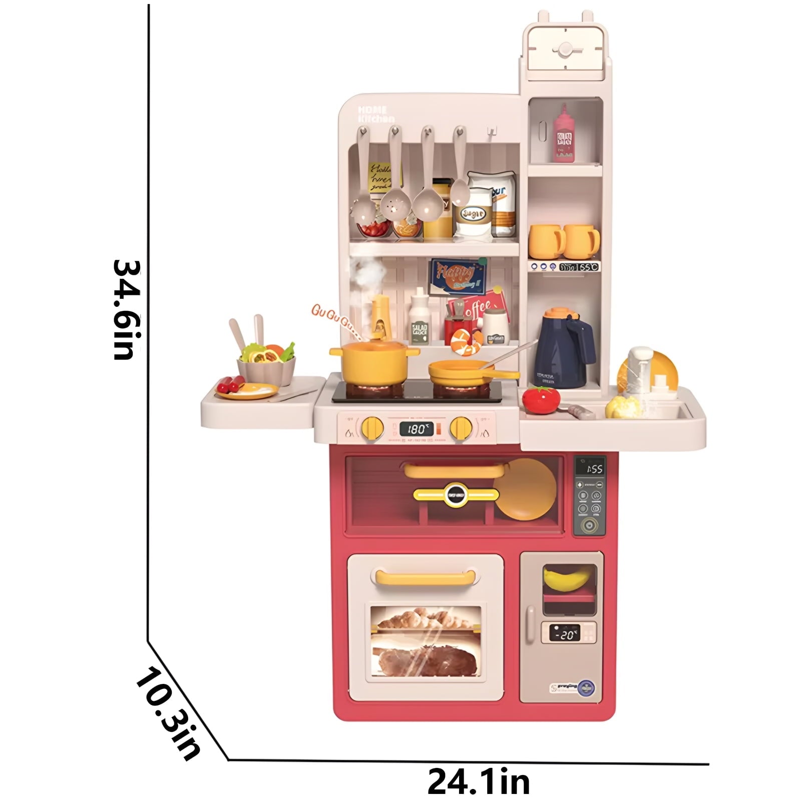SUGIFT Kids Kitchen Playset Pretend Play Kitchen with Sounds and Lights Cooking Stove SteamPlay Sink and Play FoodToy Kitchen Set for Kids Toddlers