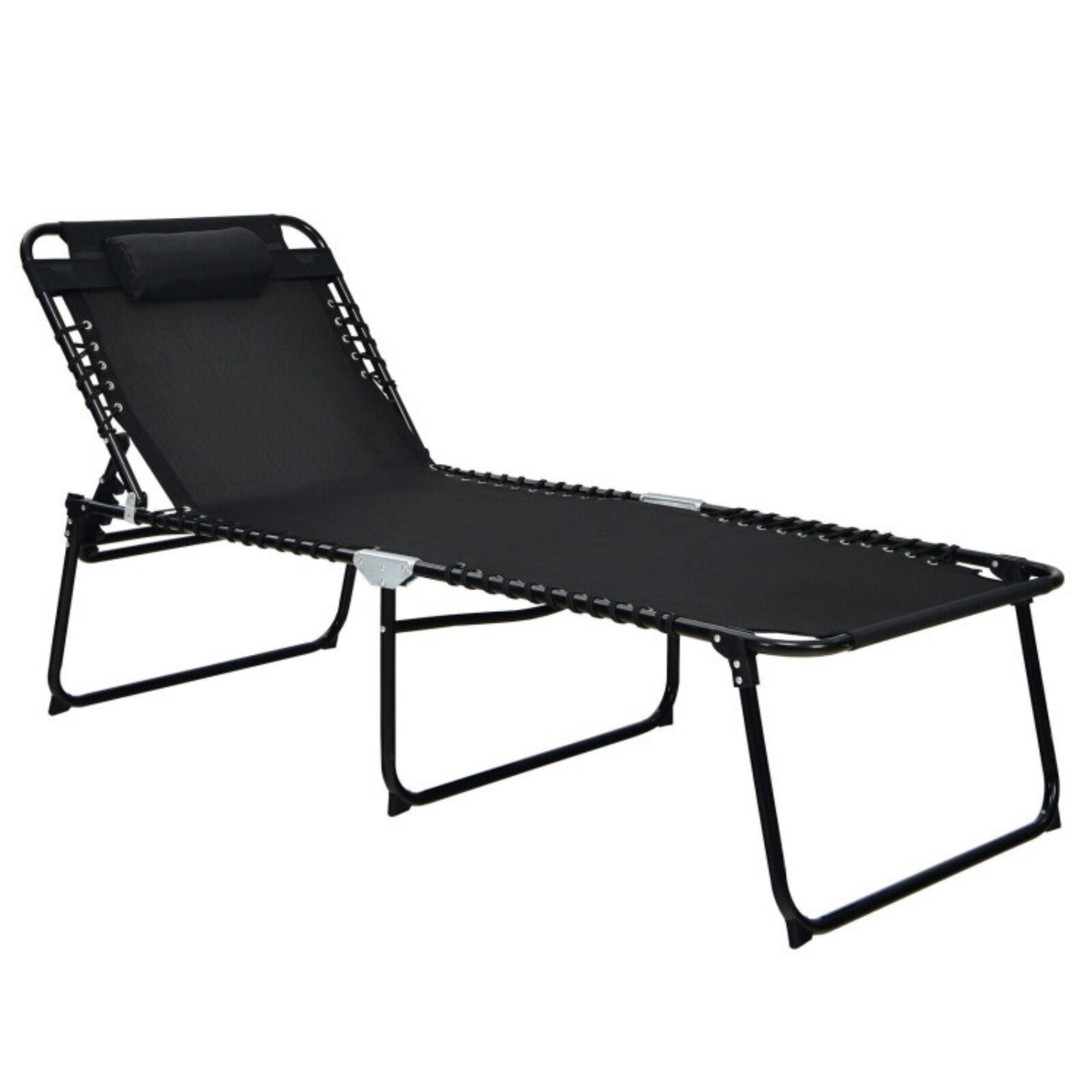 SUGIFT 4 Position Folding Lounge Chaise with Adjustable Backrest and Footrest