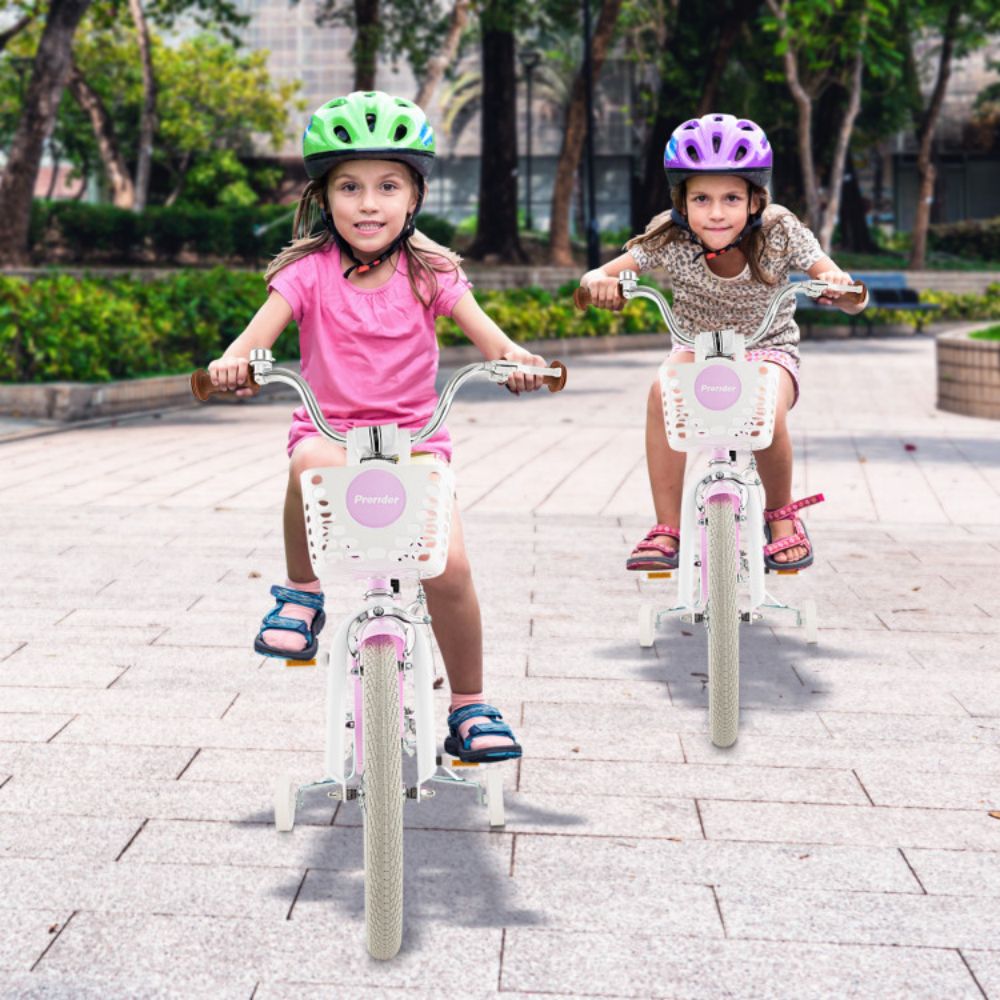18 Inch Adjustable Kids Bike with 2 Brake System Ages 3-8