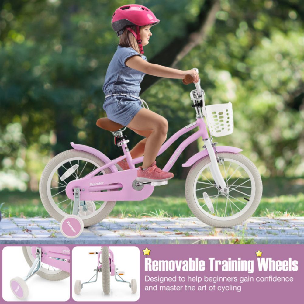 18 Inch Adjustable Kids Bike with 2 Brake System Ages 3-8