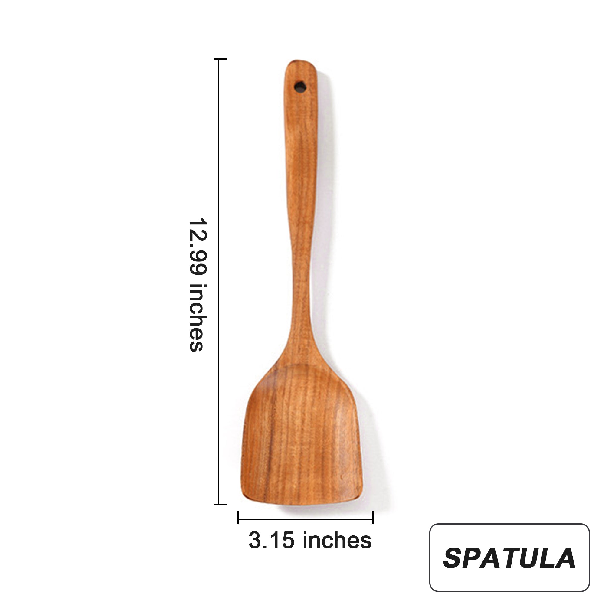 SUGIFT 9-Piece Natural Teak Wooden Kitchen Utensils Set