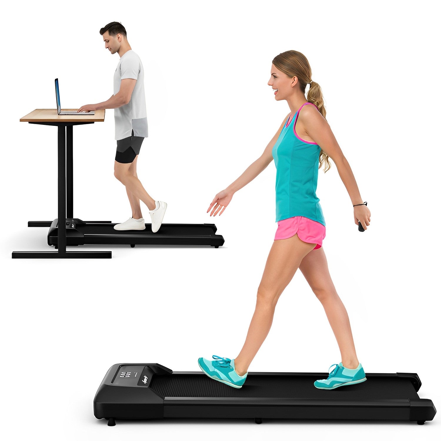 2.25 HP Walking Pad Treadmills with LED Display and Remote Control