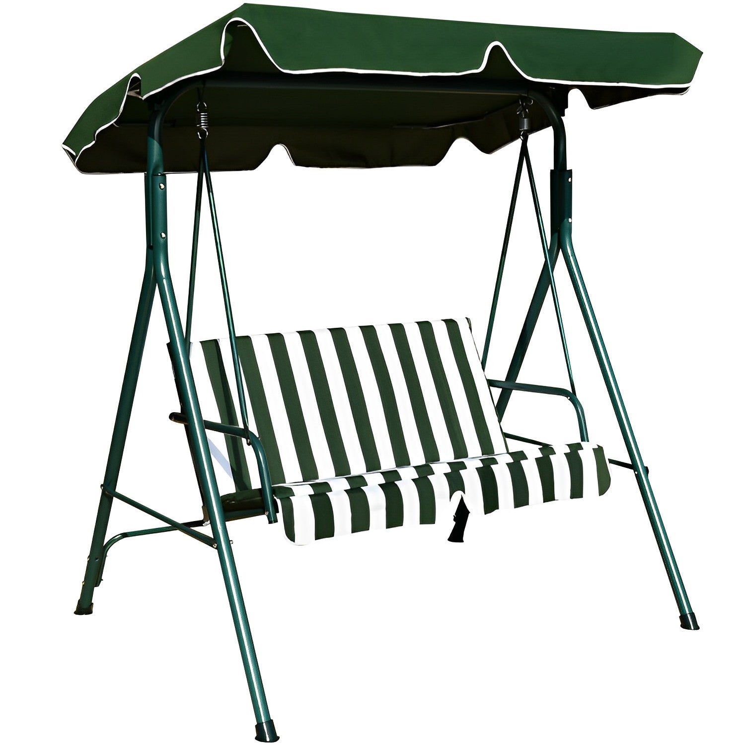 2 Person Weather Resistant Canopy Swing for Porch Garden Backyard Lawn