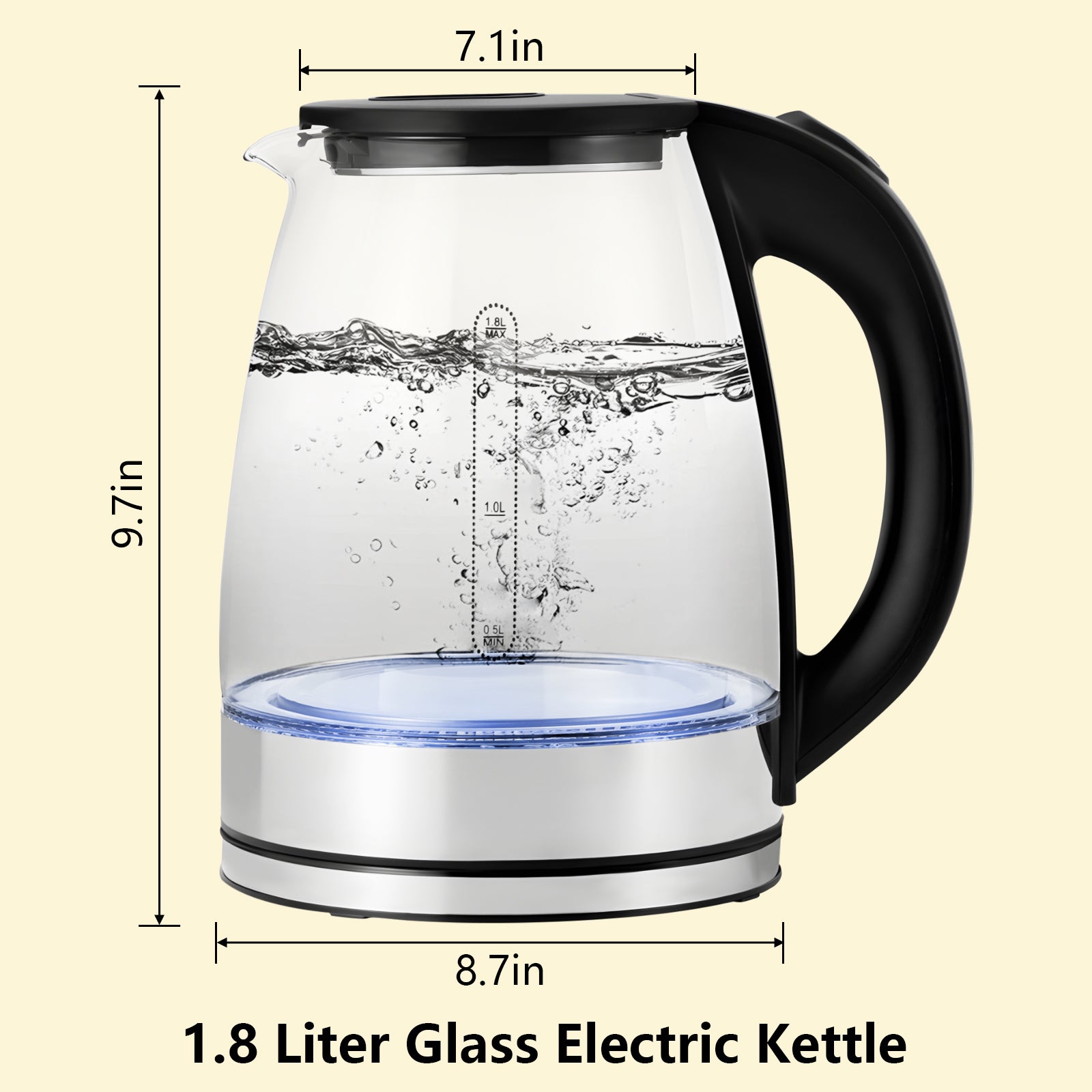 1.8-L Glass Electric Water Kettle Tea Kettle