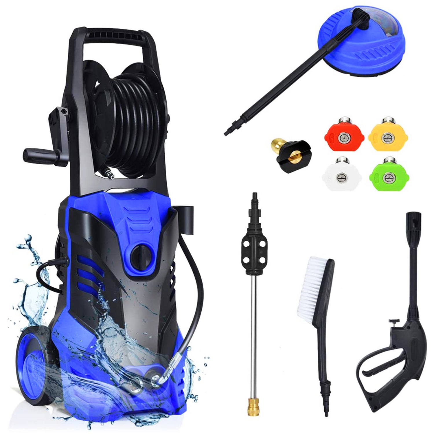 1550W 2.0 GPM Electric Pressure Washer with a Gun and 4 Nozzles