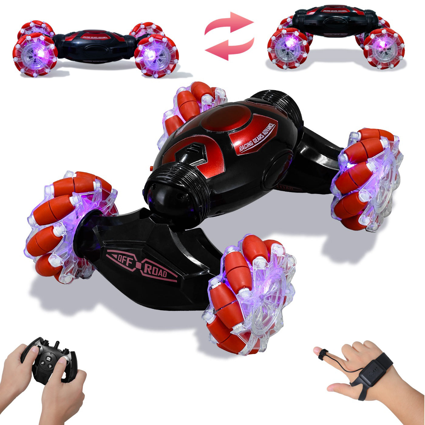 VEBREDA RC Stunt Car Gesture Sensing, 4WD Double Sided Remote Control Twist Cars