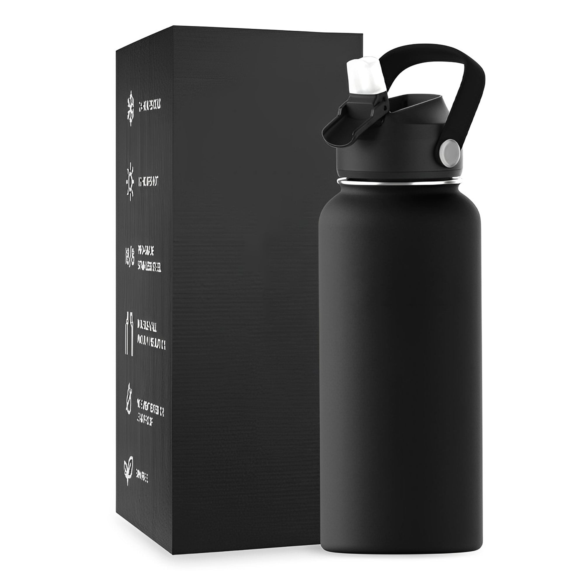 32 oz Insulated Water Bottle With Straw, 304 Stainless Steel Sports Water Cup
