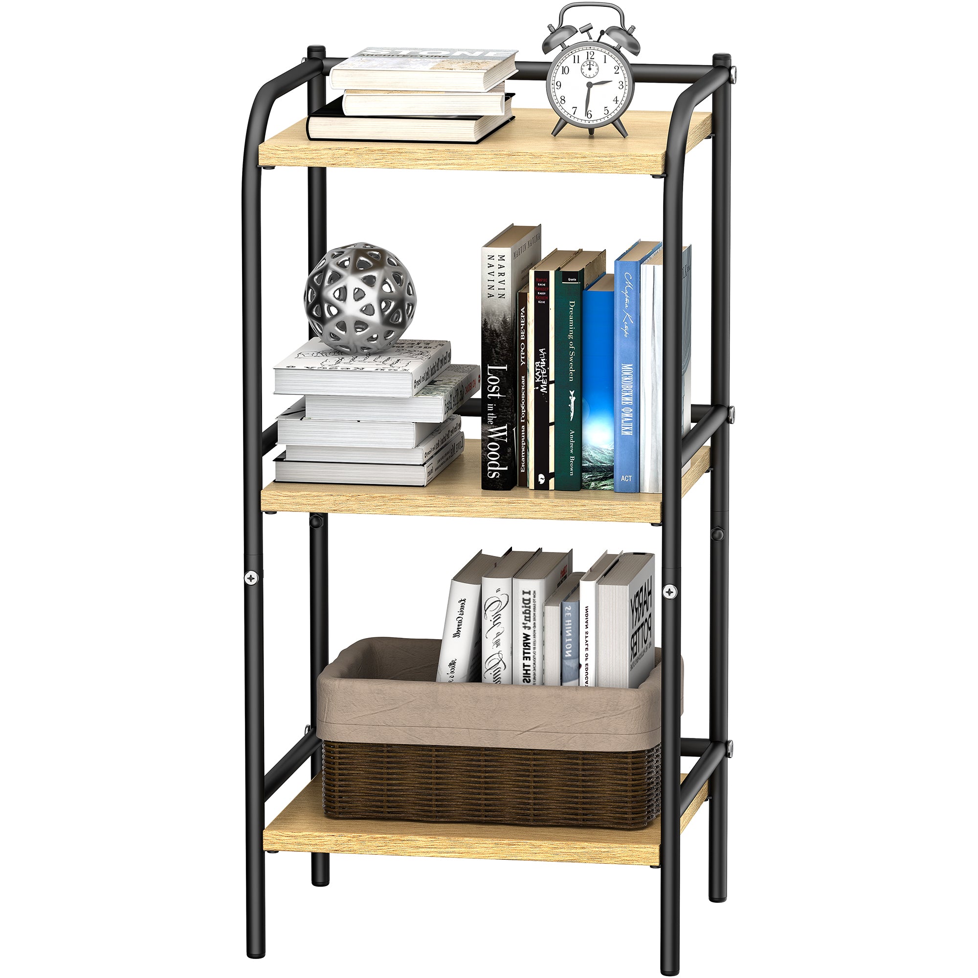 3-Tier Storage Rack Bookshelf Shelves for Living Room, Bathroom, Balcony, Kitchen