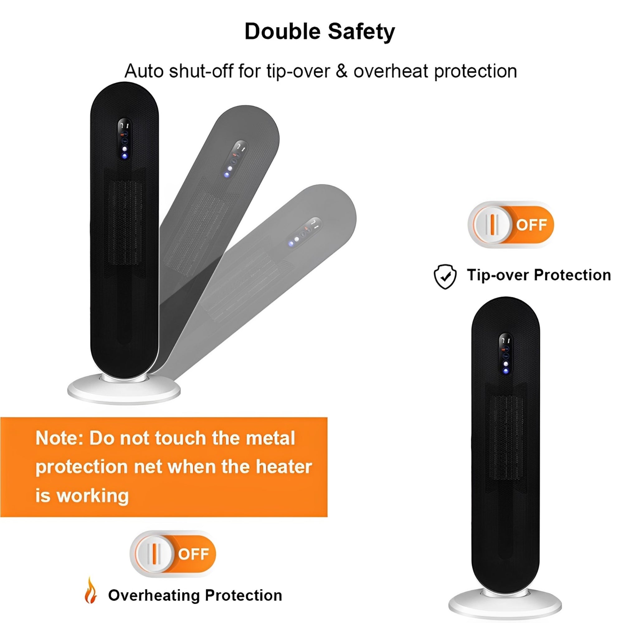 1500W Oscillating Electric Space Heater Ceramic Heater with Remote Control