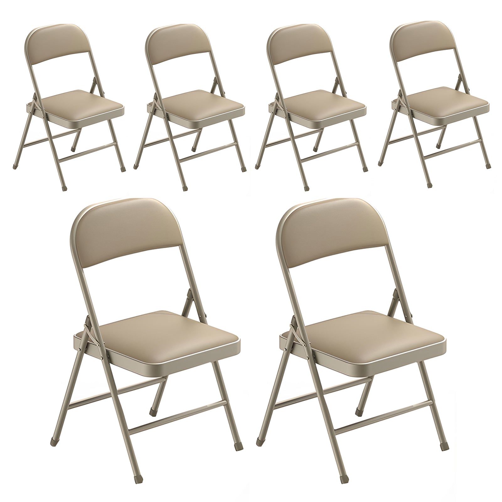 SUGIFT Outdoor/Indoor Vinyl Padded Folding Dining Chair (Set of 6)