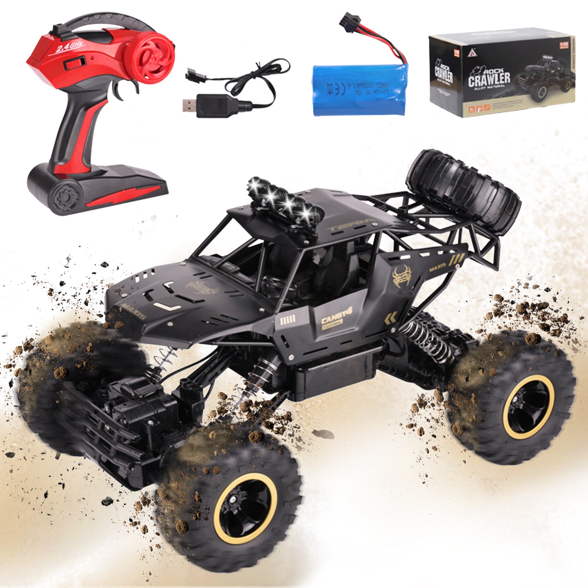 1:12 Scale RC Off-Road Truck - 2.4G 4WD Dual Motor Remote Control Car