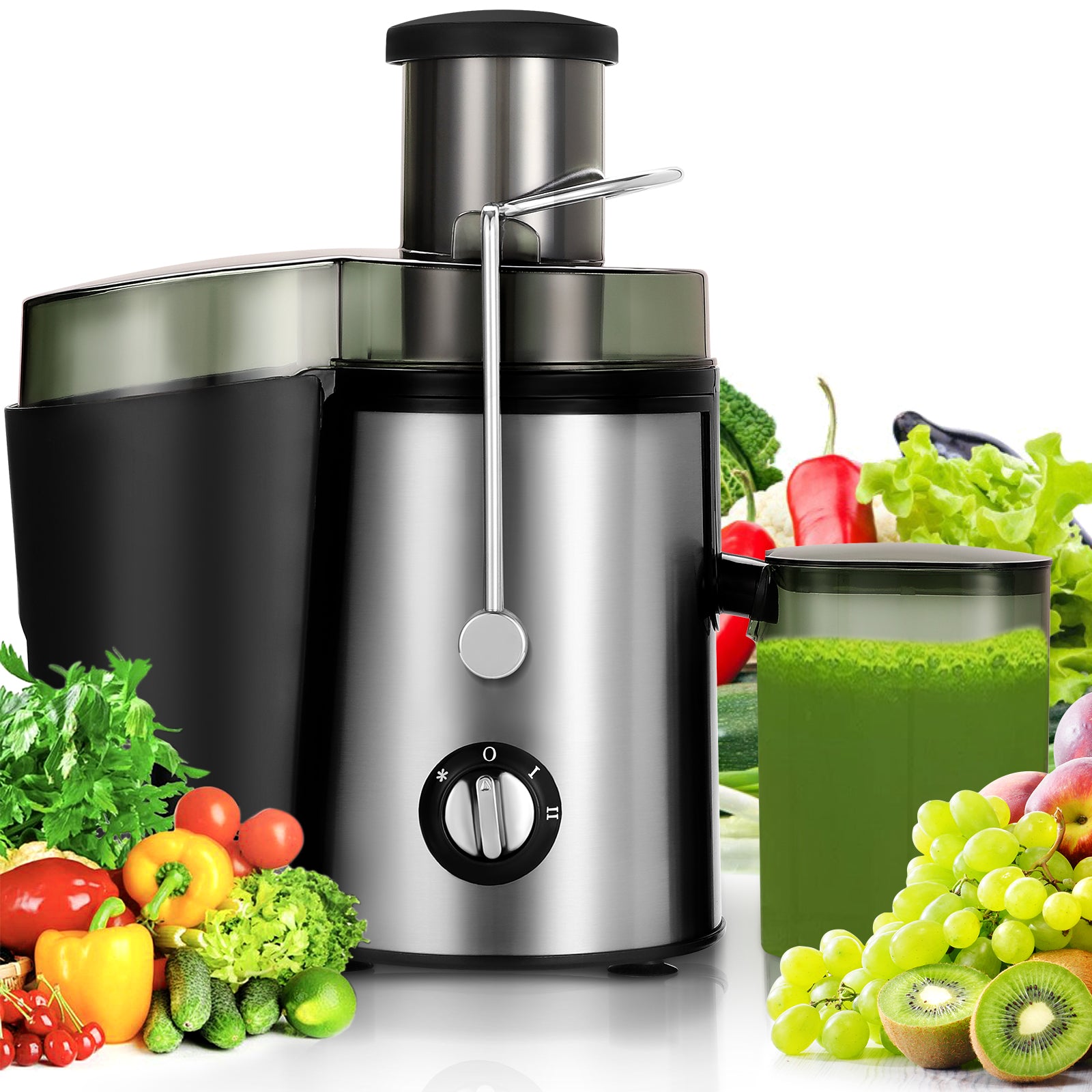 SUGIFT 2 Speed Wide Mouth Fruit and Vegetable Centrifugal Electric Juicer
