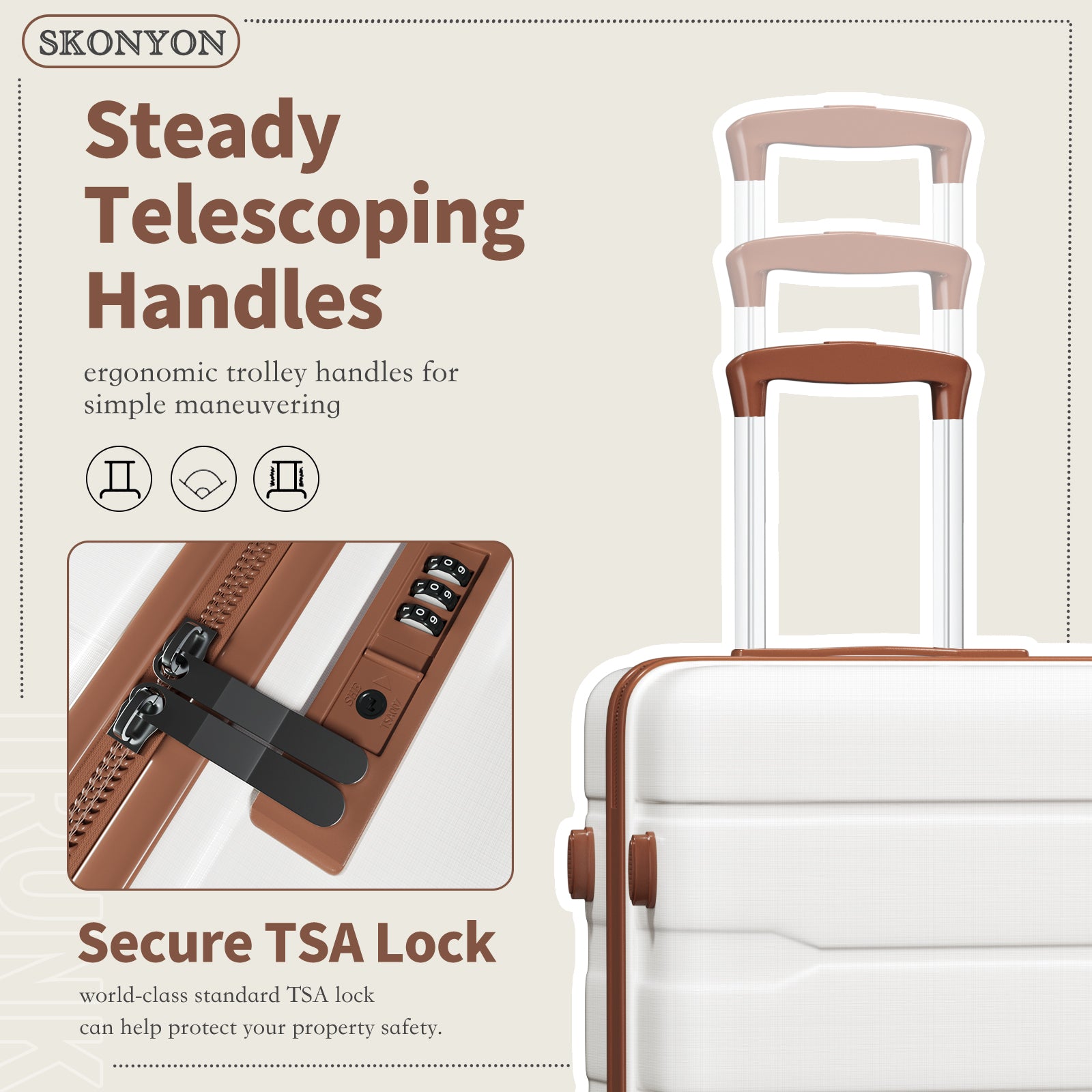 3 Piece Sets Luggage Sets with TSA Lock and Spinner Wheels