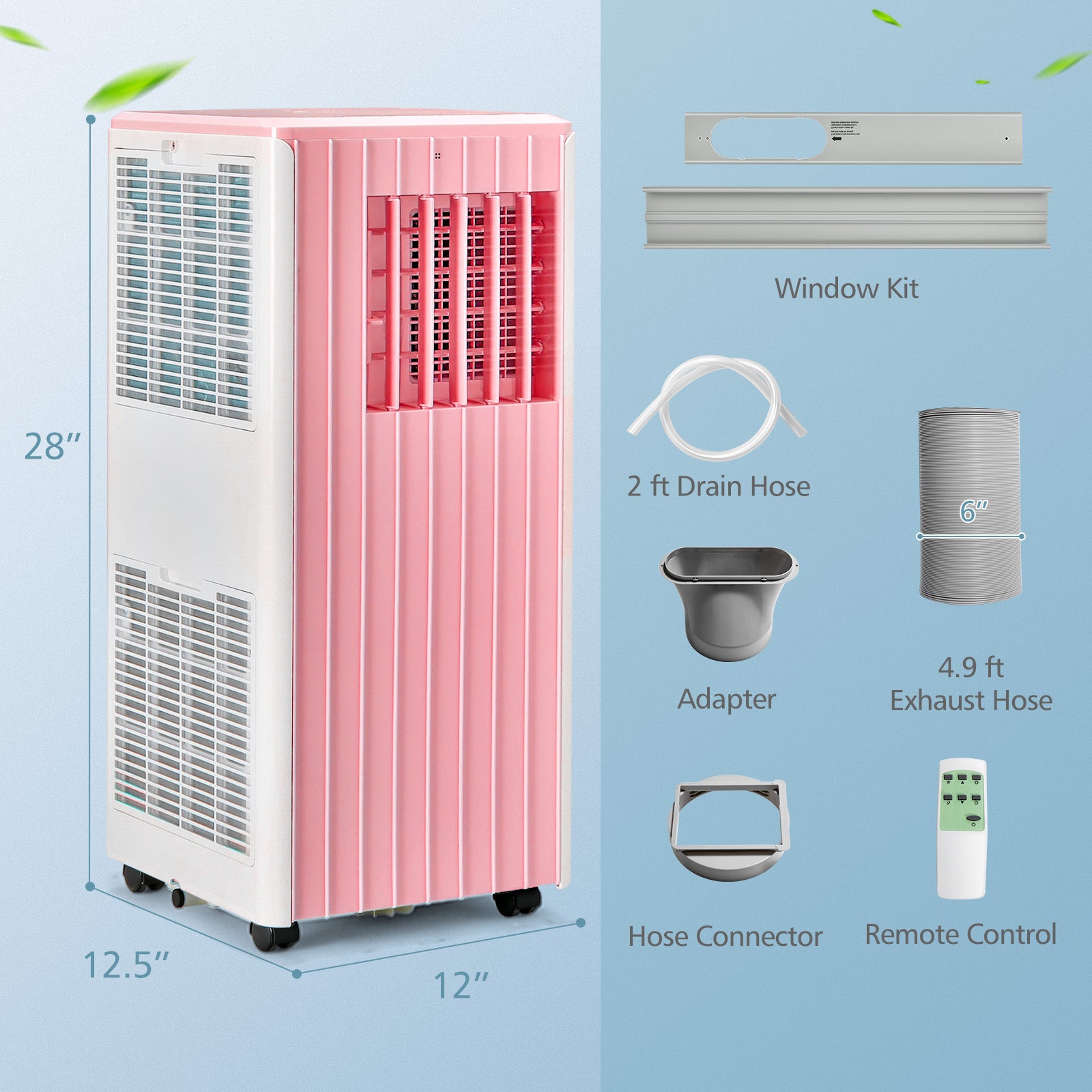 10000 BTU Portable Air Conditioner Cools 350 Sq.Ft with Dehumidifier