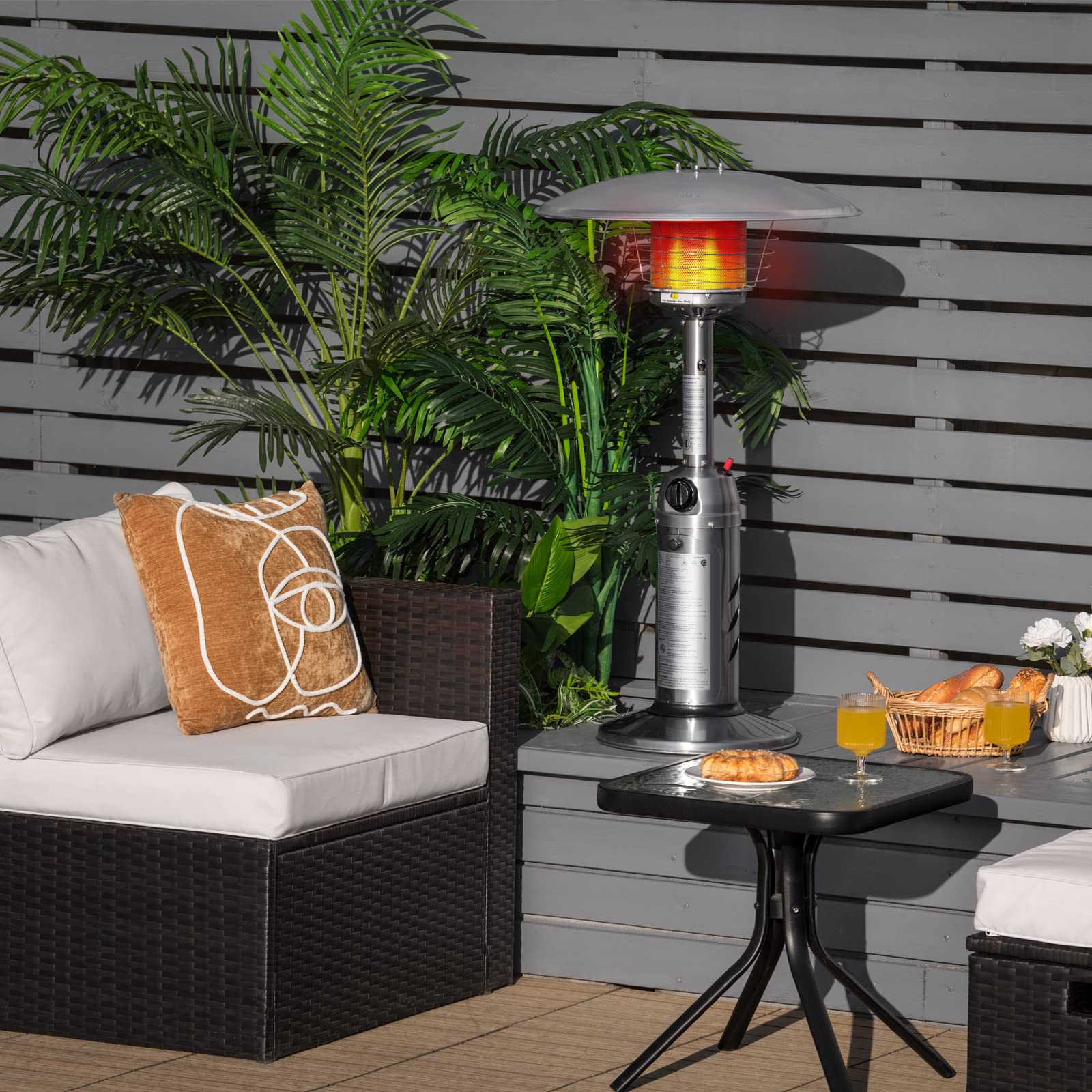 11 000BTU Portable Tabletop Patio Stainless Steel Standing Propane Heater
