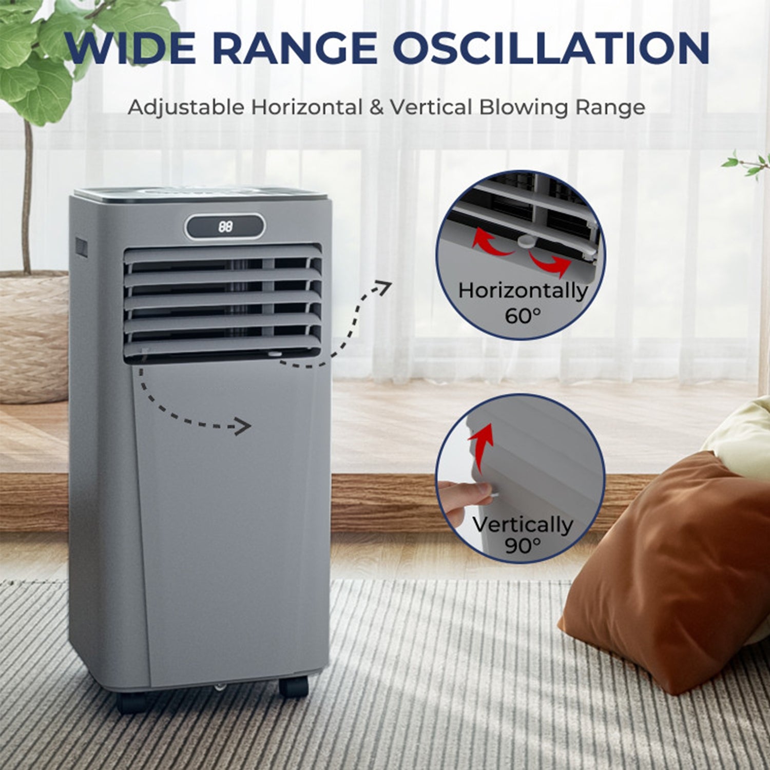 10000 BTU 4-in-1 Portable Air Conditioner with Dehumidifier and Fan Mode-Gray