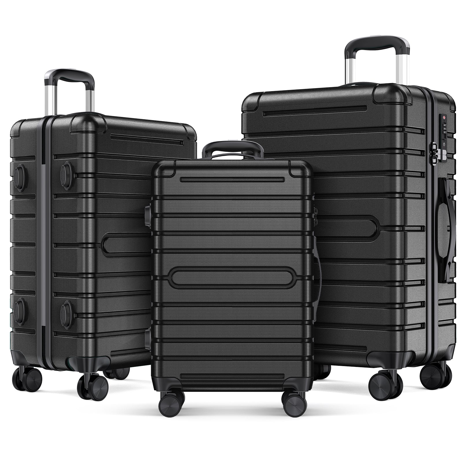 3 Piece Luggage Sets Hard Shell Luggage Sets with Spinner Wheels TSA Lock, 20in/24in/28in
