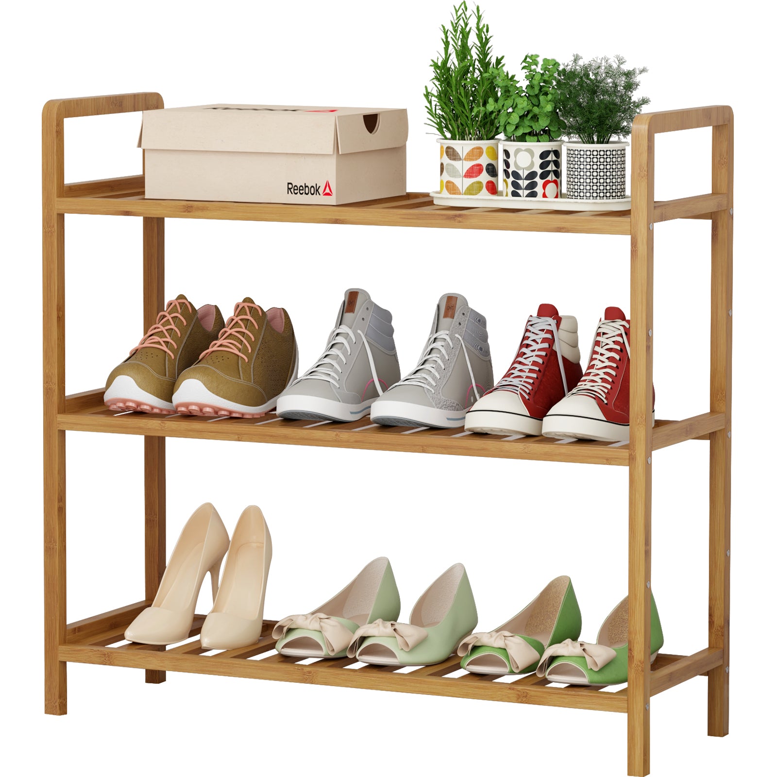 3-Tier Bamboo Shoe Rack Free Standing