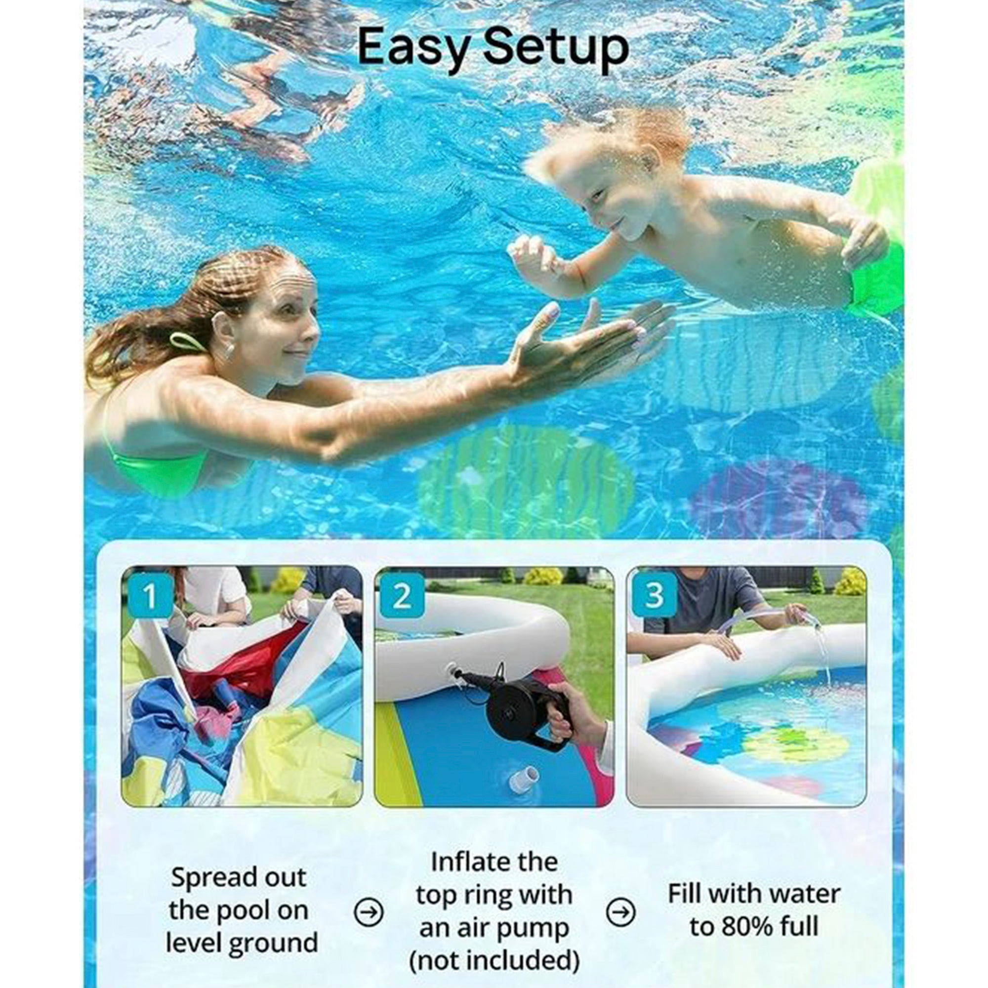 10ft ¡Á 30in Easy Set Inflatable Swimming Pool with Pool Cover