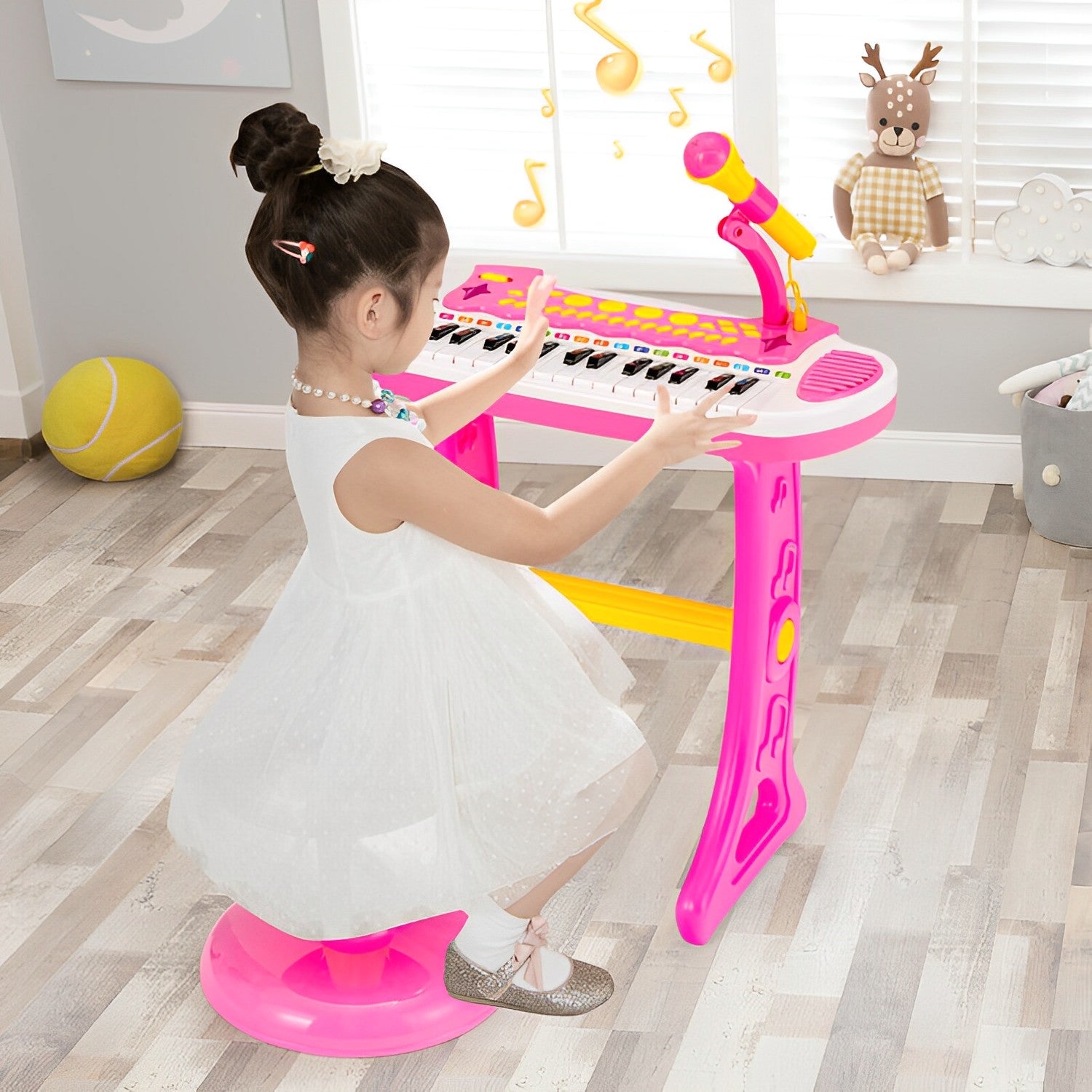 31-Key Kids Piano Keyboard Toy with Microphone and Multiple Sounds for Age 3+