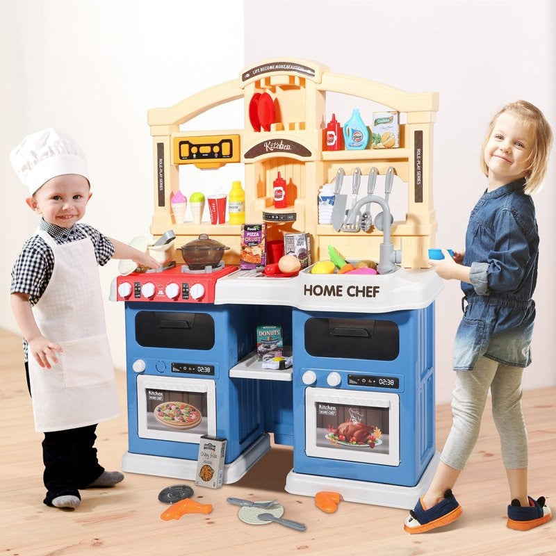 SUGIFT Kids Kitchen Playset, Interactive Play with Lights and Sounds, For Toddlers 2+ Years Old, Realistic Toy Accessory Set