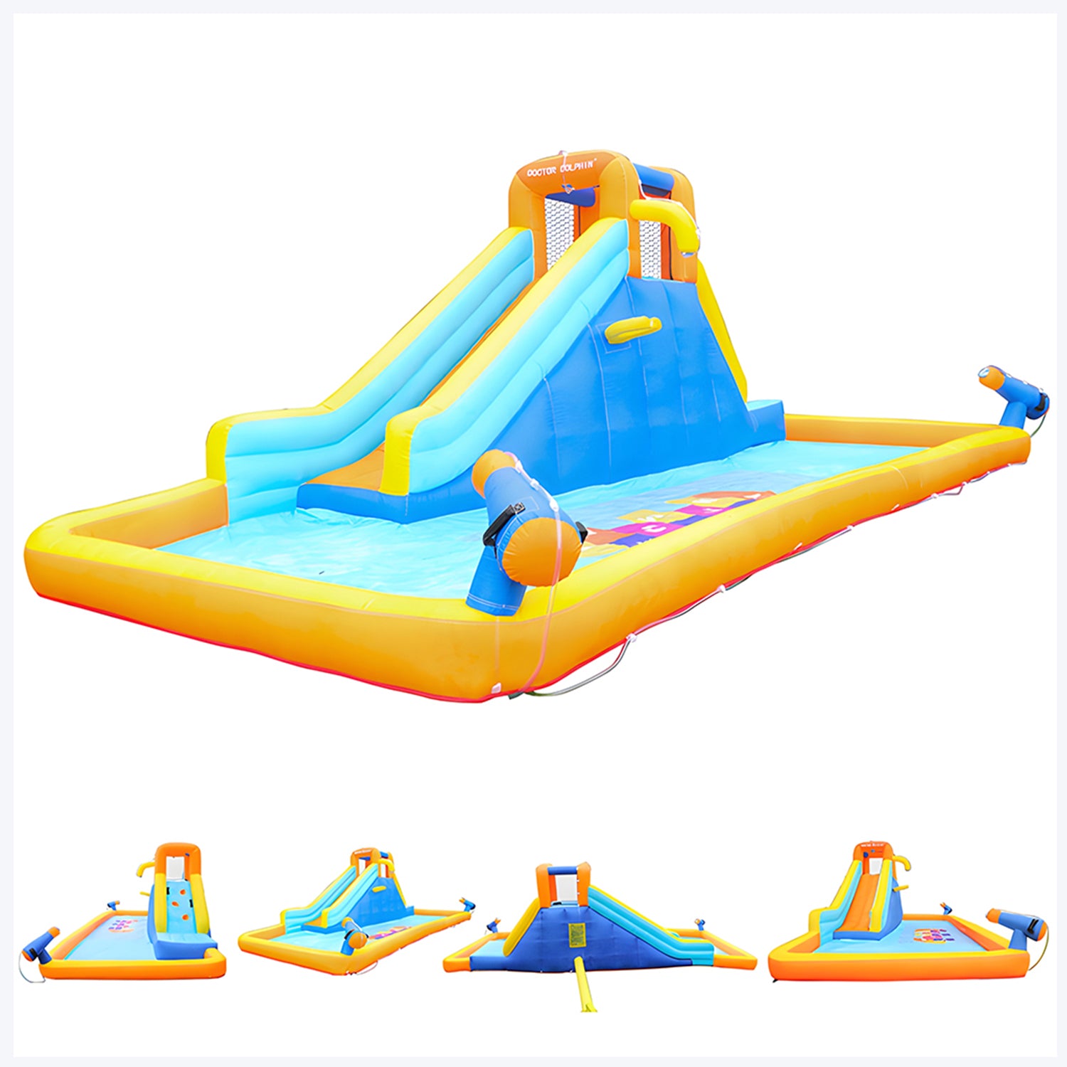SUGIFT Inflatable Water Slide Park Kids Splash Pool Bounce House with 450W Blower