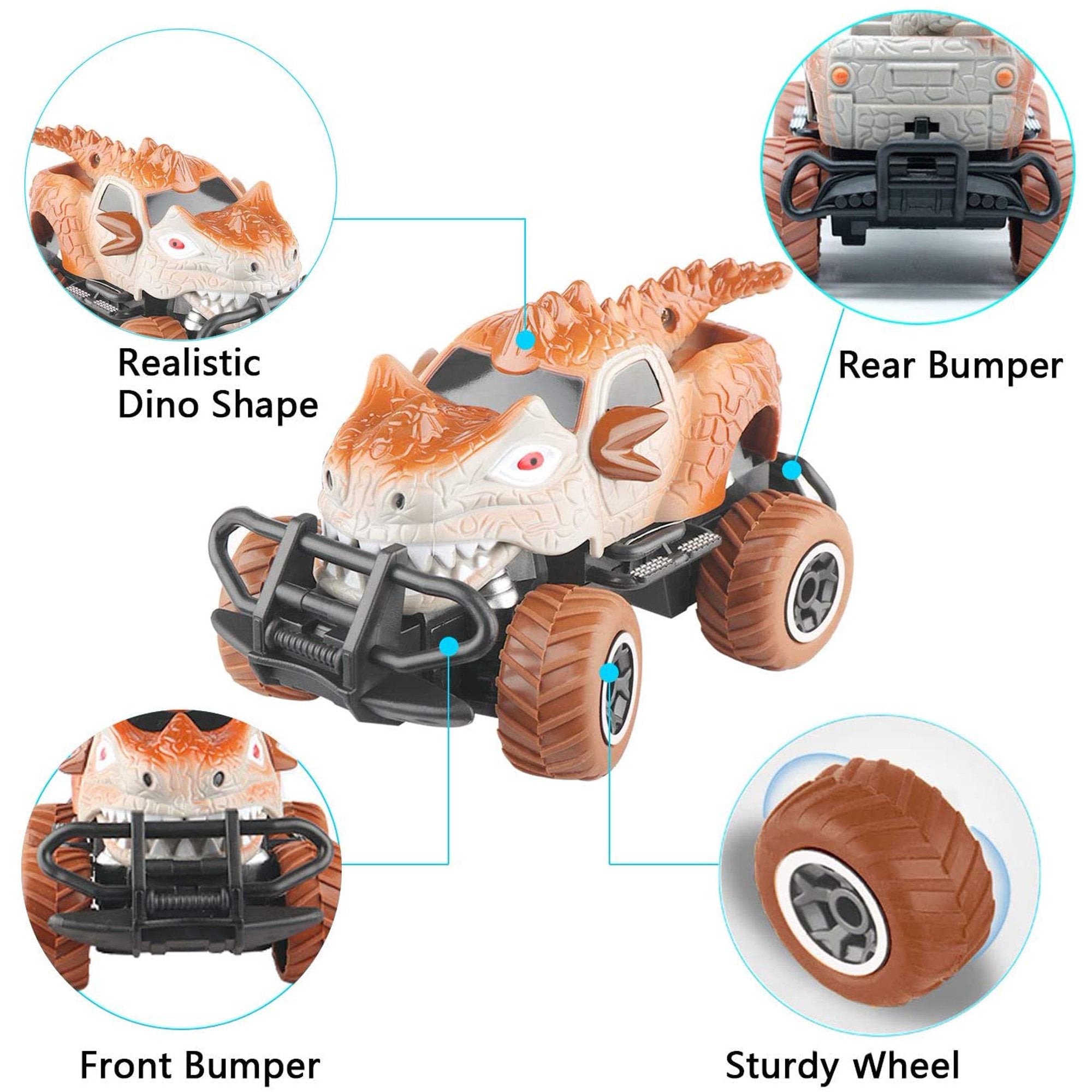 1/43 Scale 27MHz Toy Dinosaur RC Cars, Monster Truck