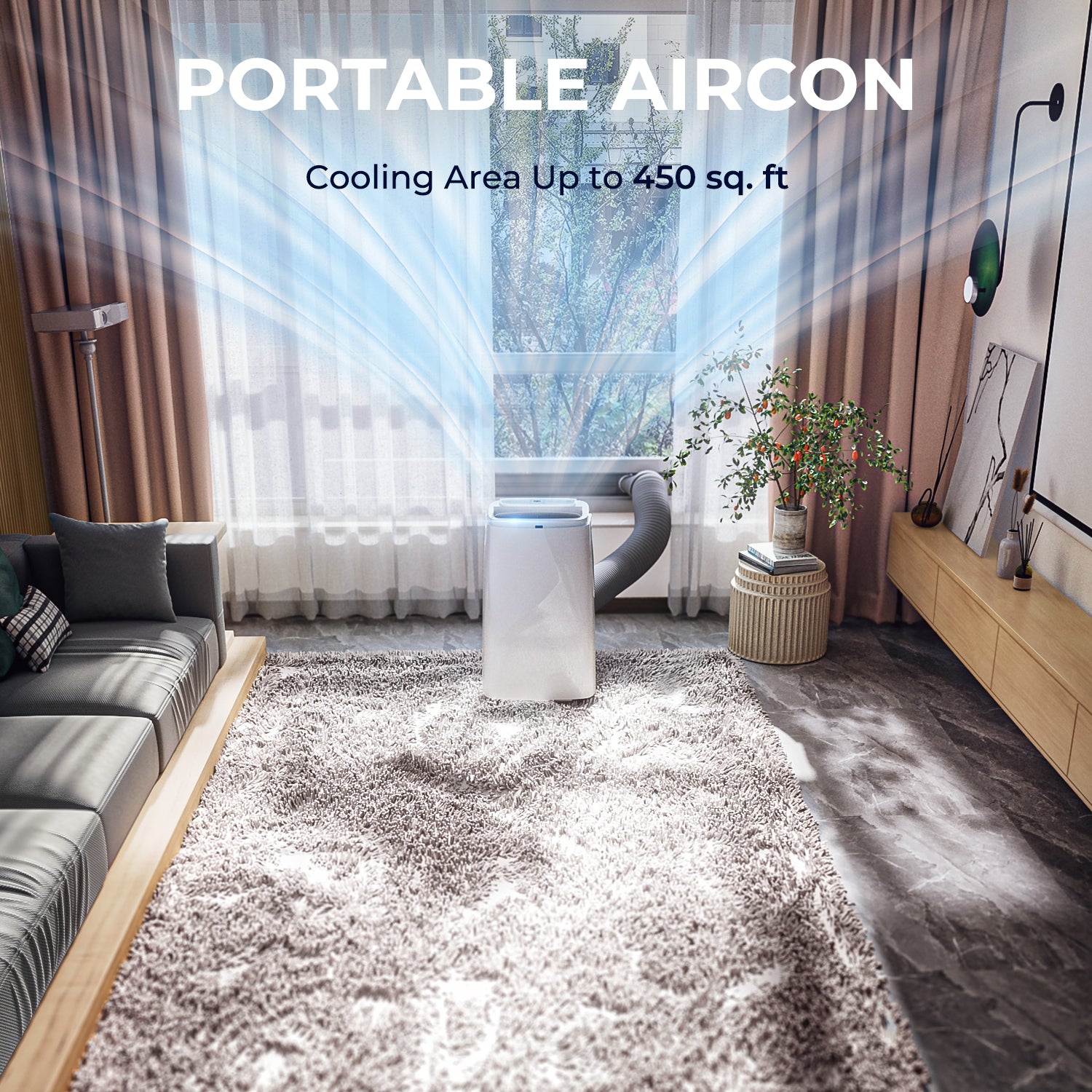 12000 BTU 3-in-1 Portable Air Conditioner with Remote Control