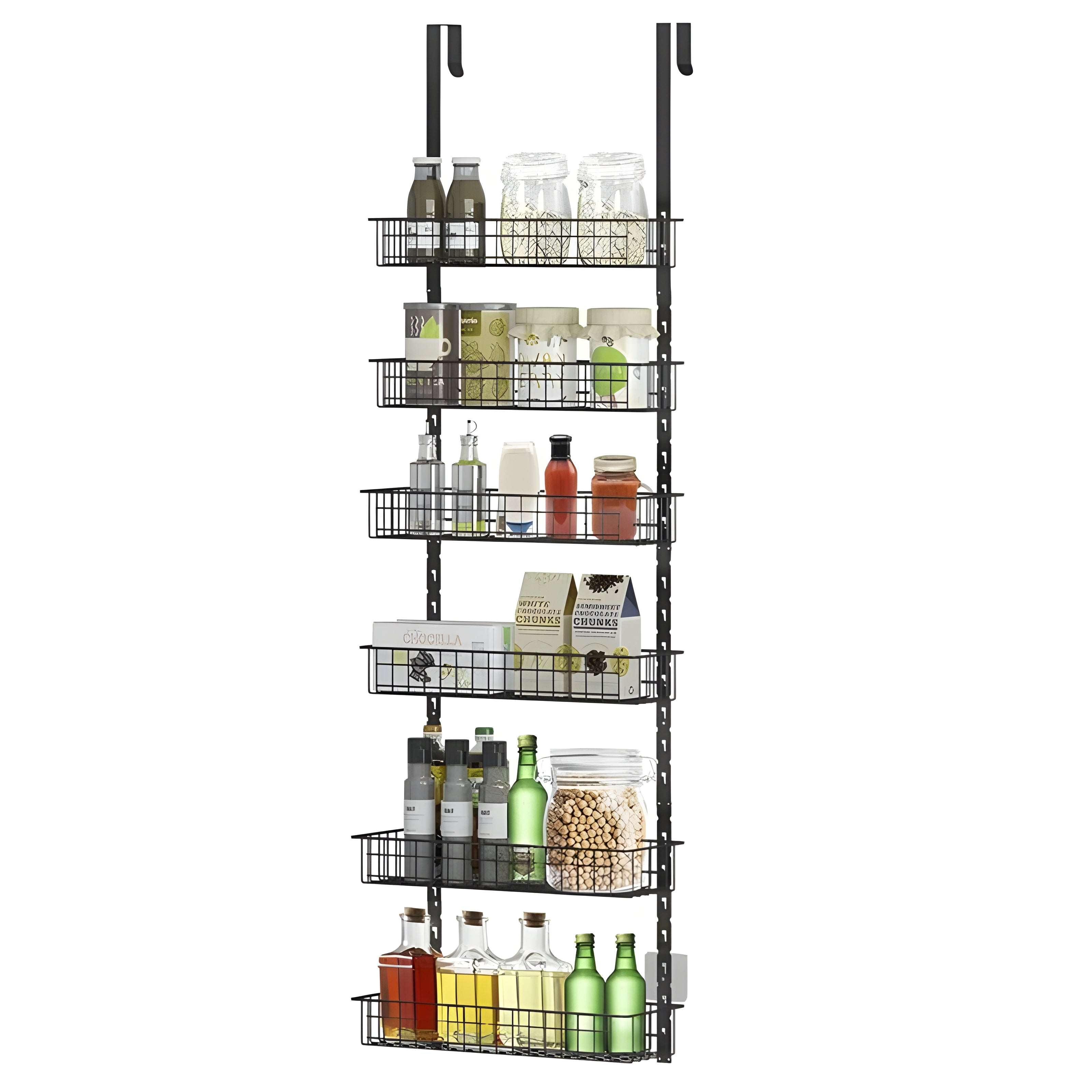 SUGIFT Over the Door Pantry Organizer with 6 Tier Adjustable Shelves