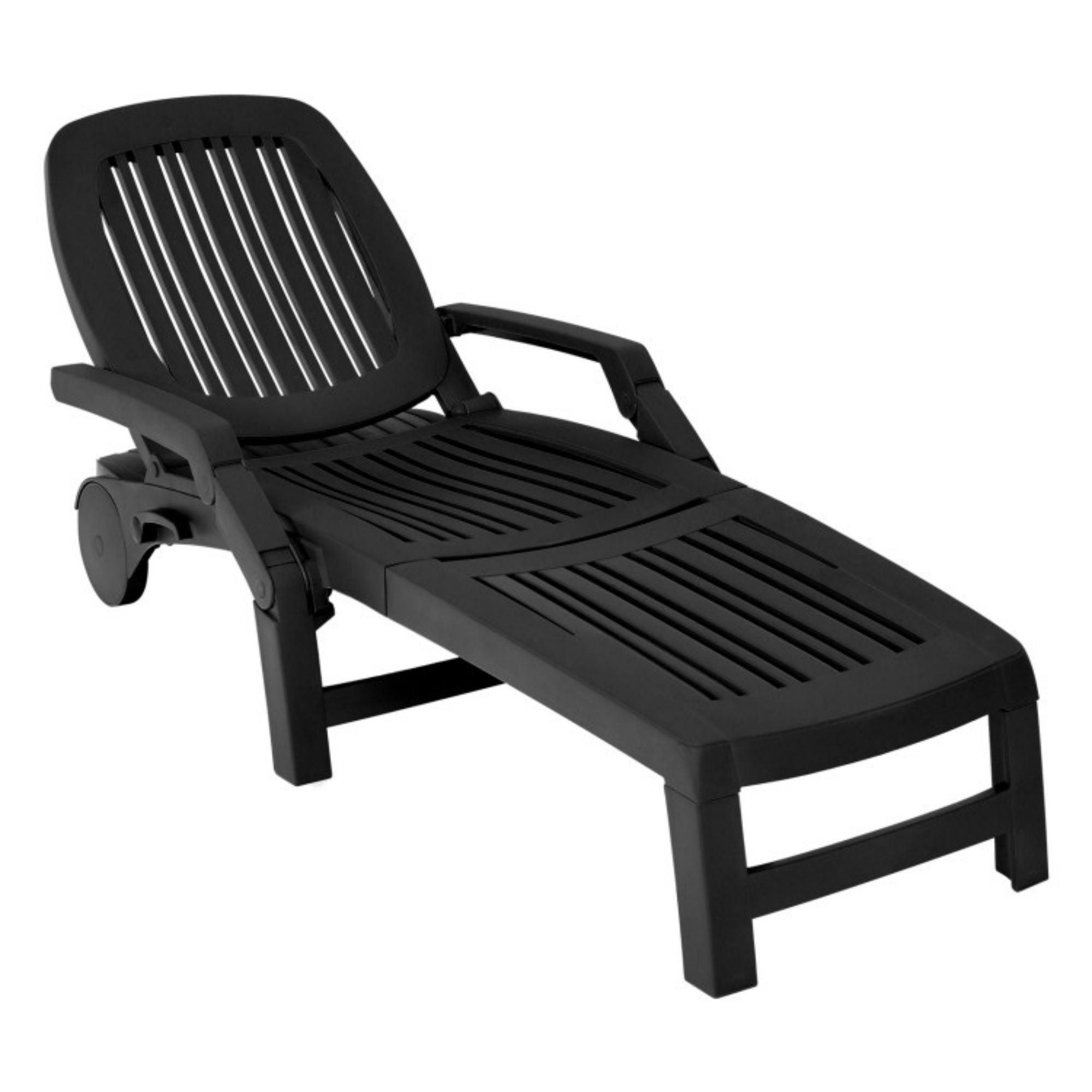 SUGIFT Adjustable Patio Sun Lounger with Weather Resistant Wheels
