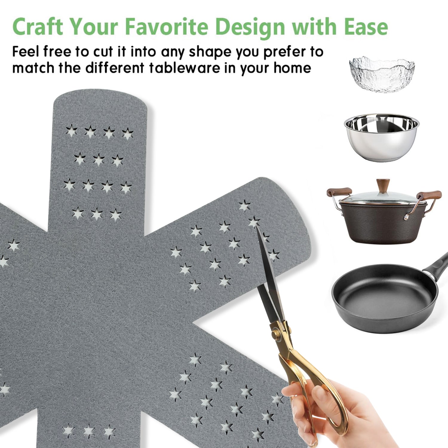 3-Piece Shearable Heat Resistant Thickening Cookware Pot & Pan Protectors