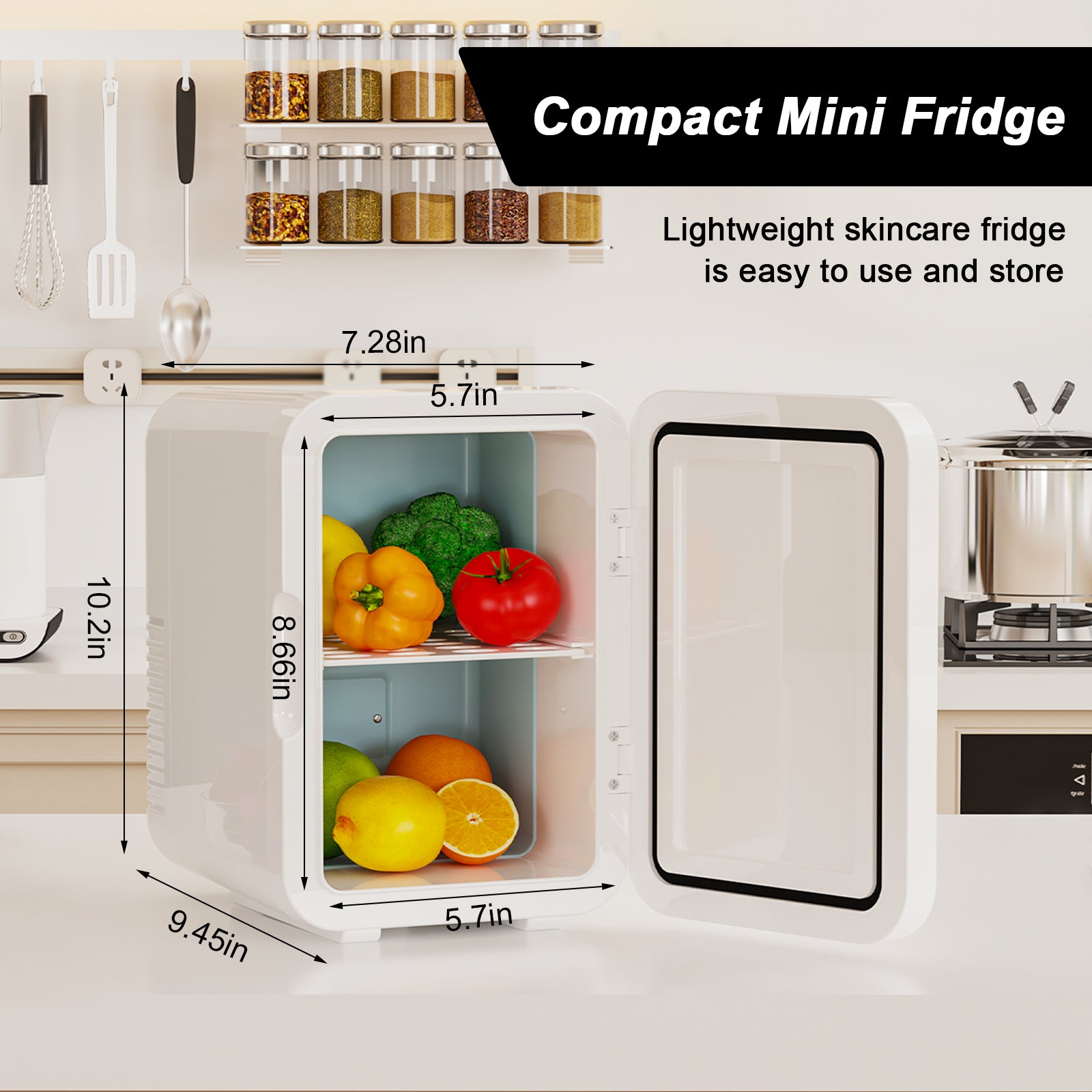 SUGIFT 6Litre Capacity Mini Fridge, Portable Thermoelectric Cooler and Warmer Refrigerators for Home, Office and Car