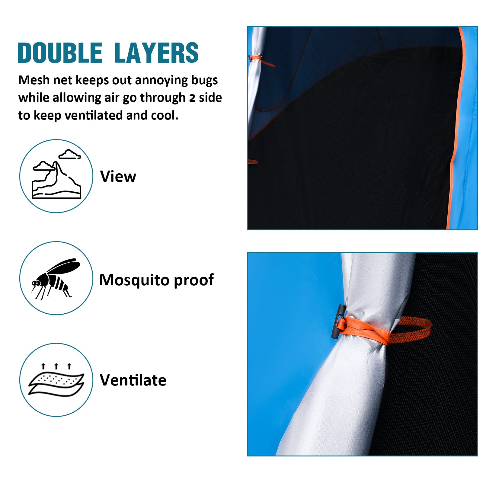 SUGIFT 2 Person Instant Pop-up Tent Waterproof Family Camping Tent with Carrying Bag