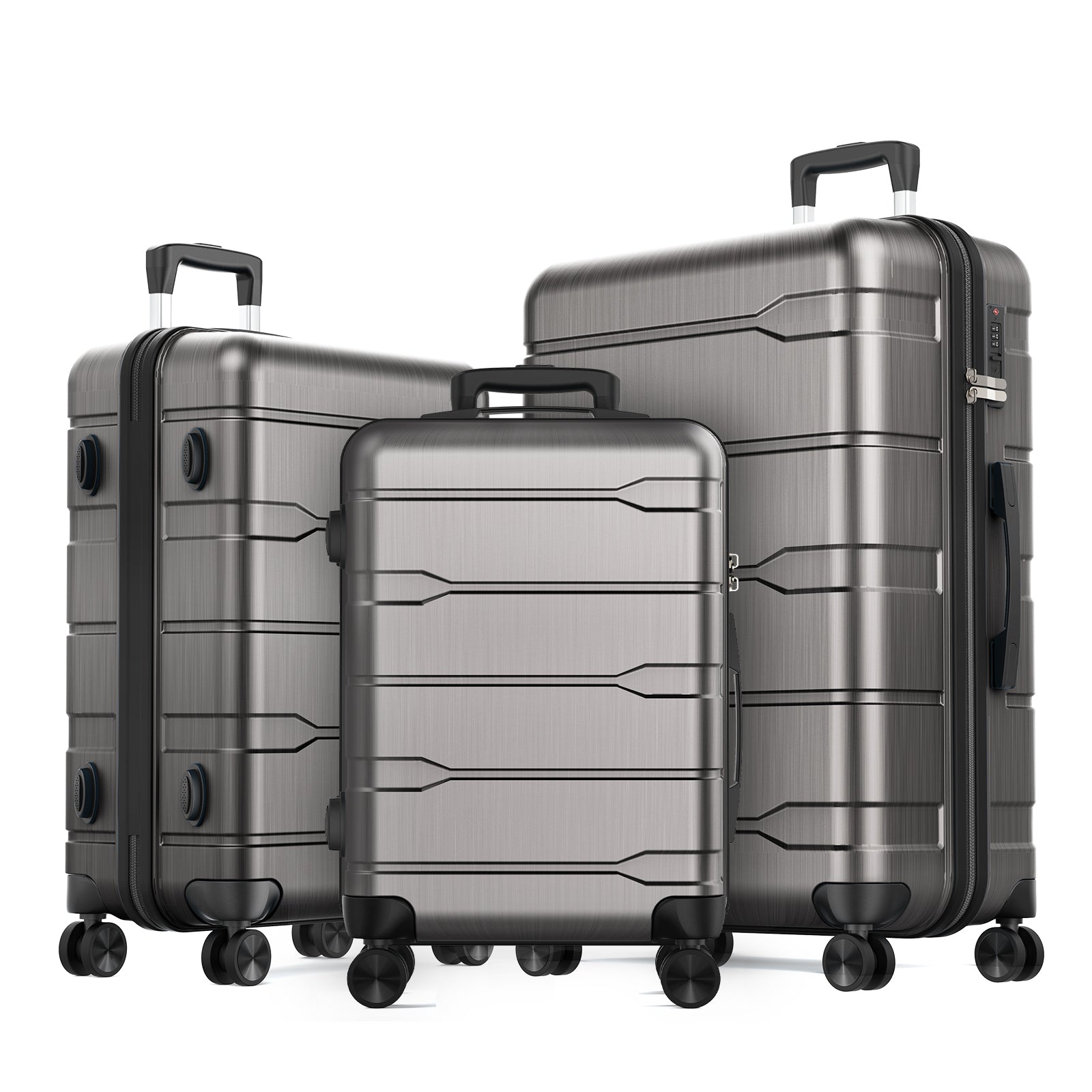 3-Piece ABS & PC Luggage Set Hardside Lightweight Spinner Suitcase Carry,20in/24in/28in