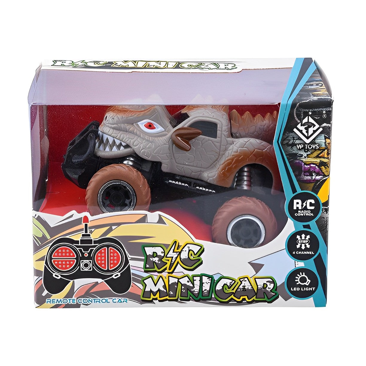 1/43 Scale 27MHz Toy Dinosaur RC Cars, Monster Truck