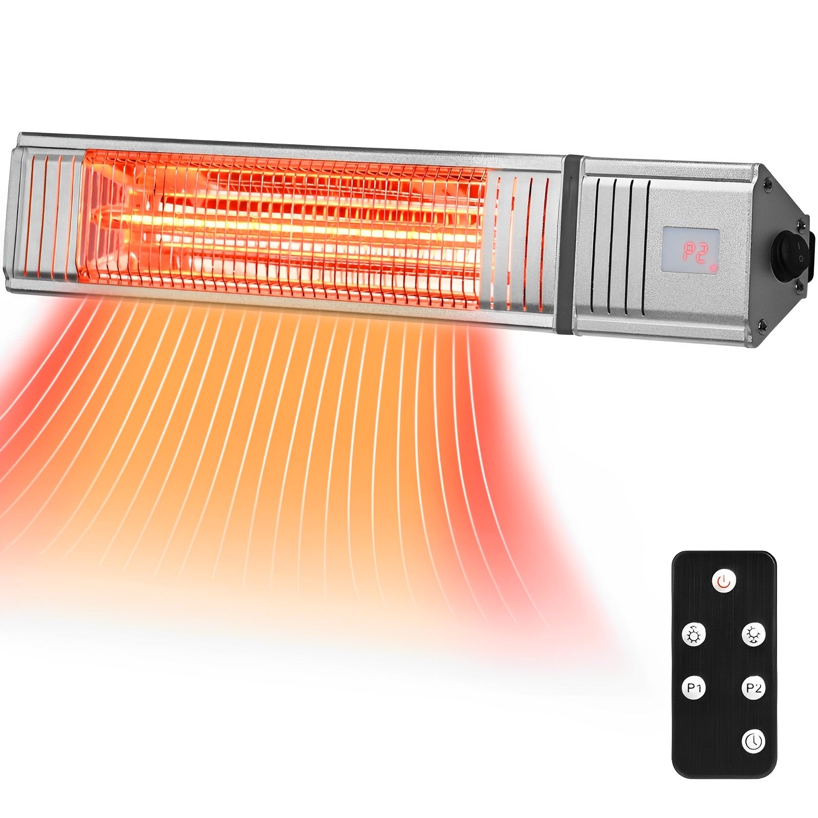 1500W Infrared Patio Heater with Remote Control and 24H Timer