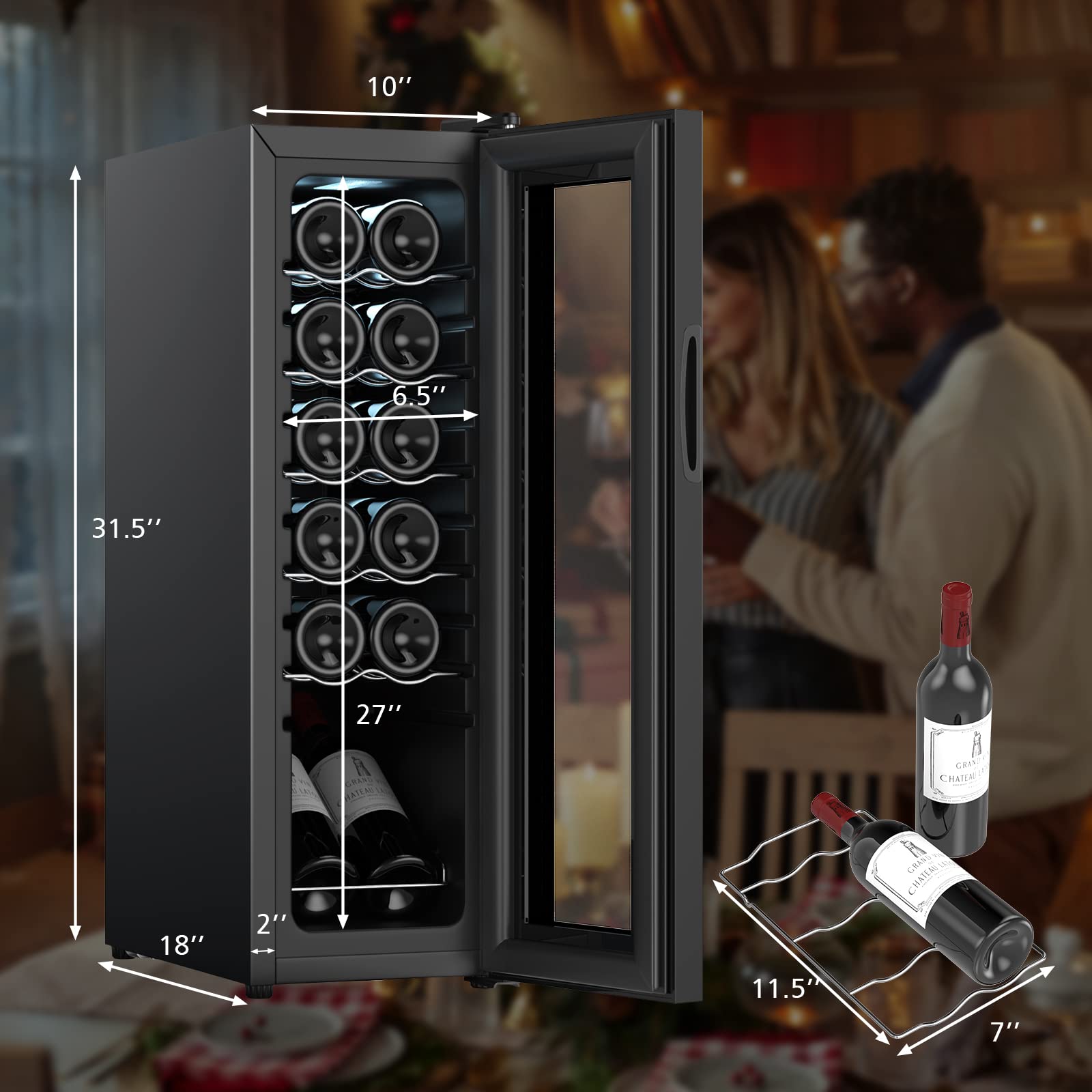 12 Bottle Compressor Wine Cooler Refrigerator