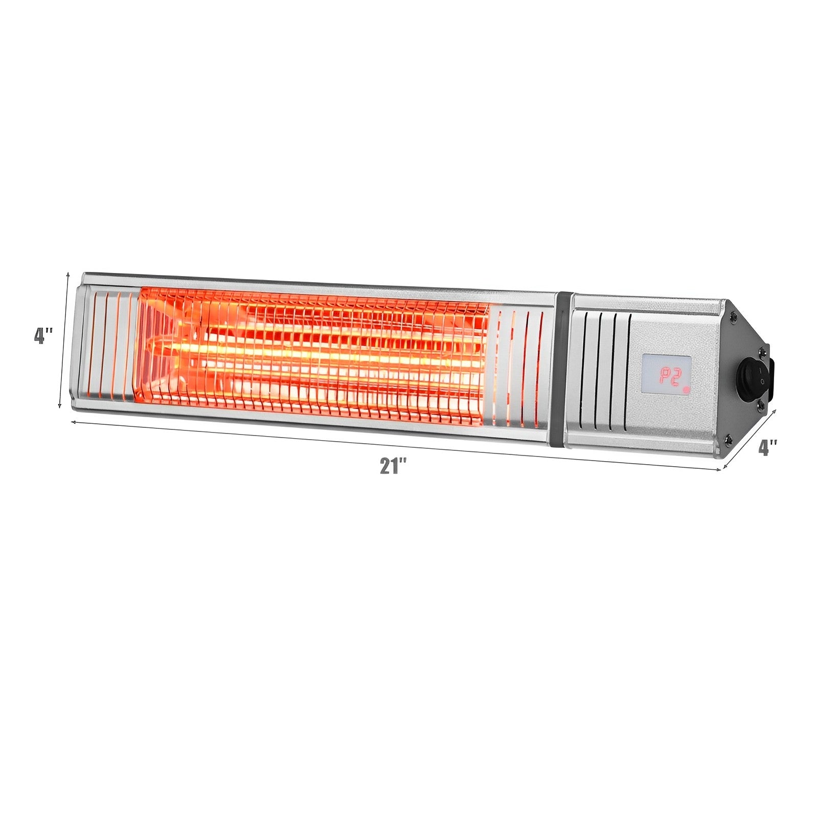 1500W Infrared Patio Heater with Remote Control and 24H Timer