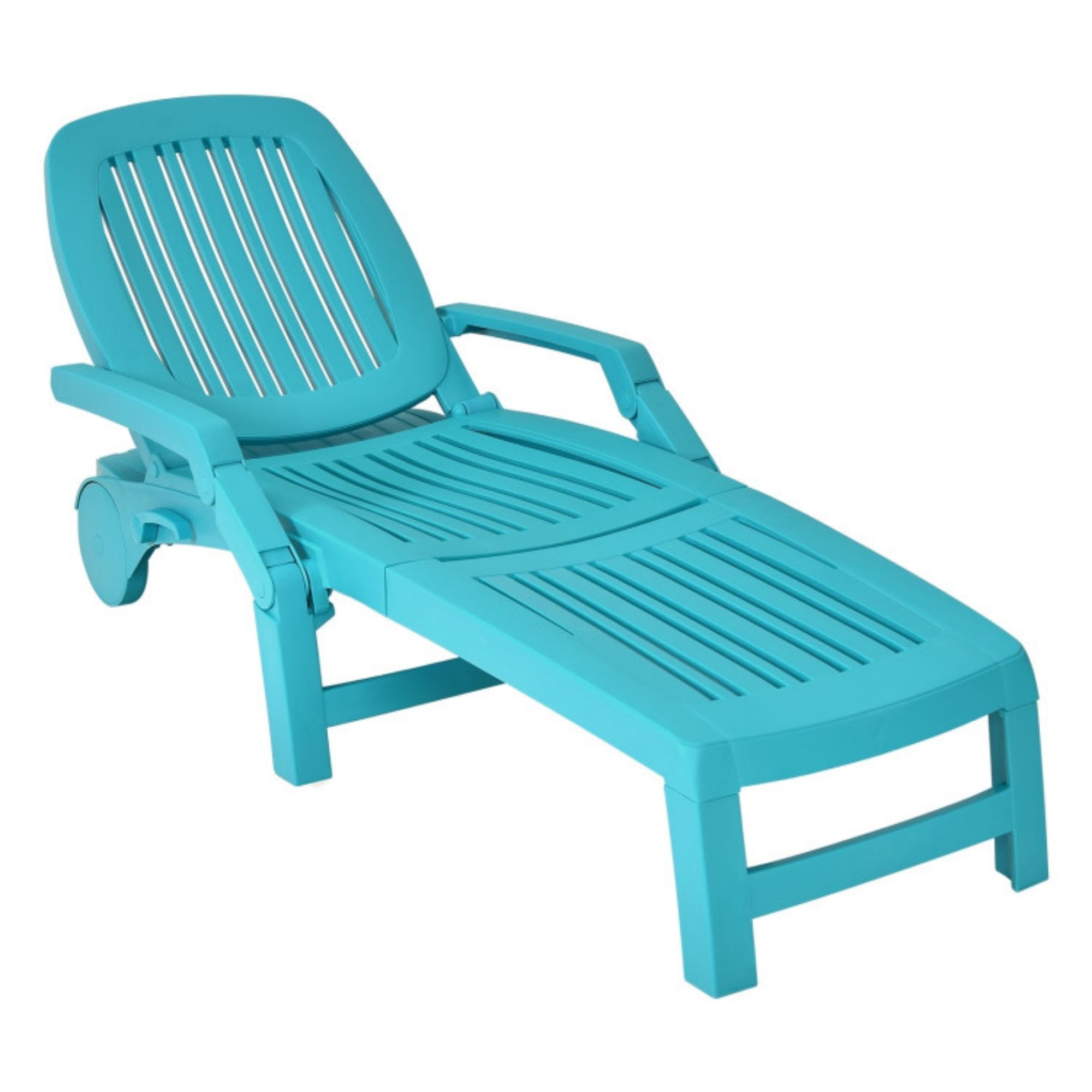 SUGIFT Adjustable Patio Sun Lounger with Weather Resistant Wheels