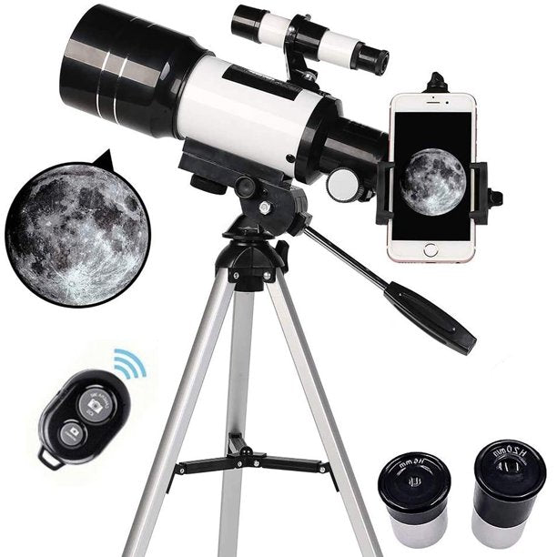 SUGIFT  Telescopes for Kids and Beginners 70mm Aperture 400mm AZ Mount Telescope with Tripod, Silver