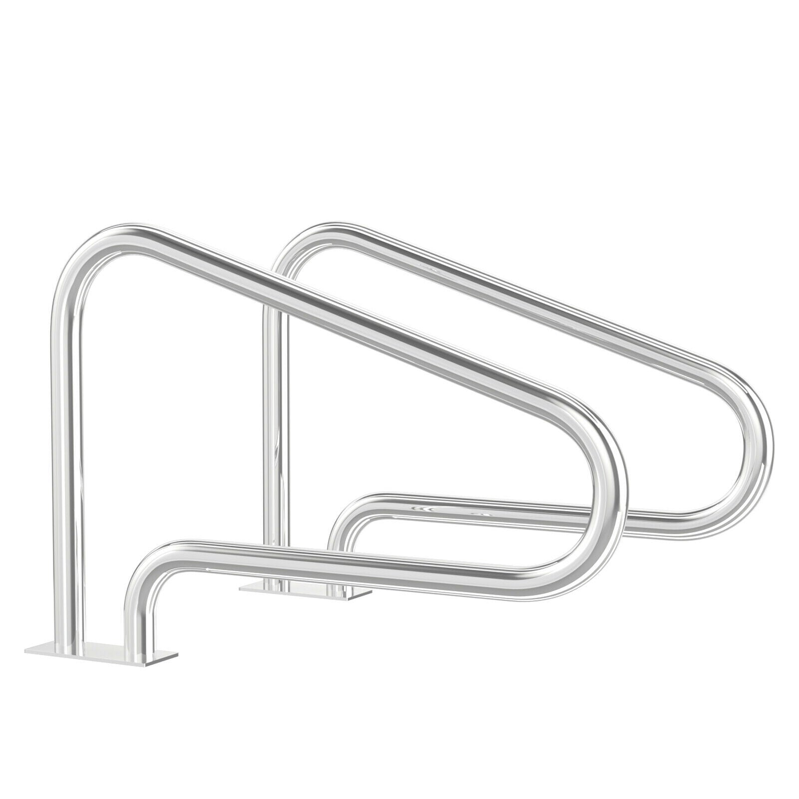 2 Pieces Stainless Steel Hand Rail Set with Quick Mount Base
