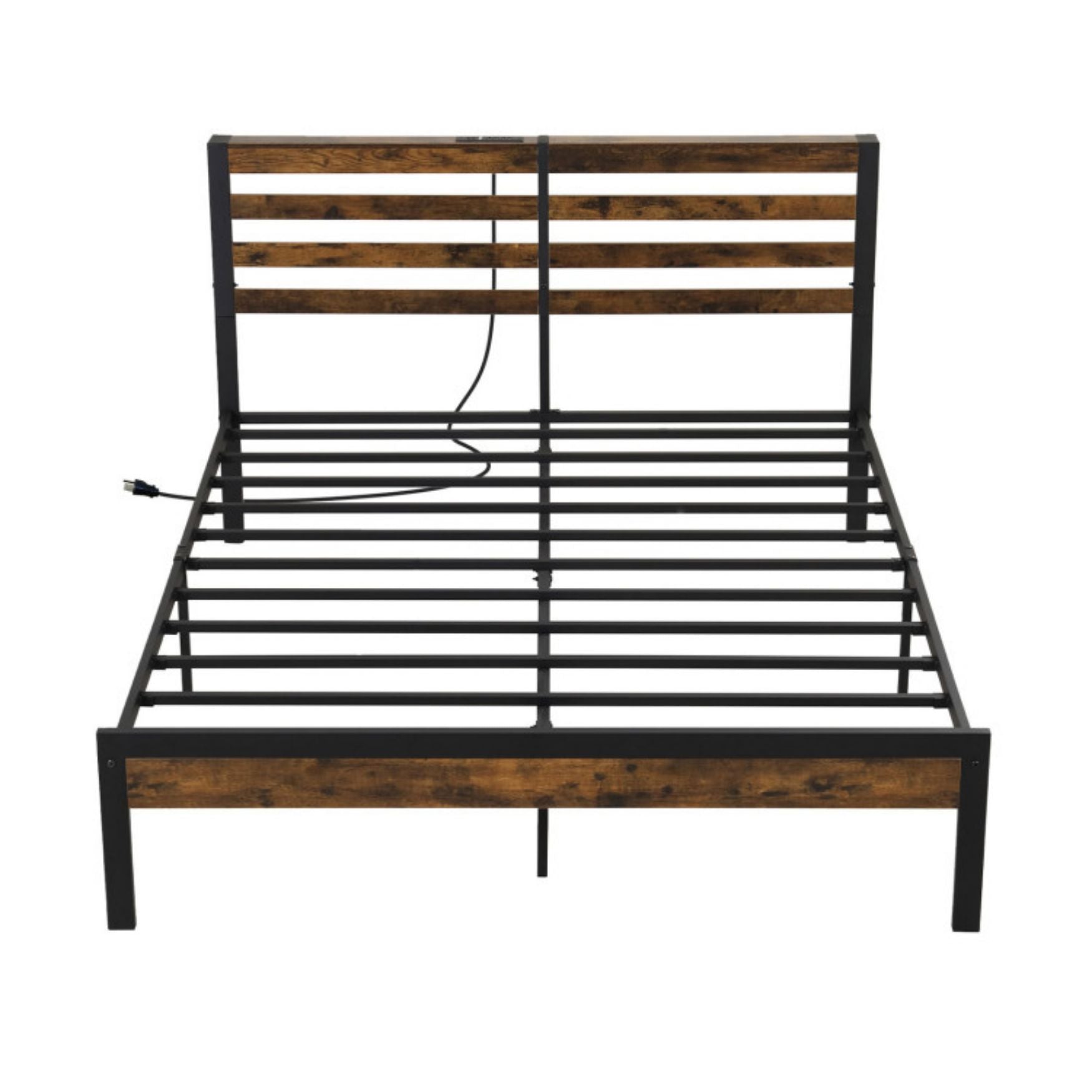 SUGIFT Twin/Full/Queen Size Bed Frame with Charging Station and Storage Headboard