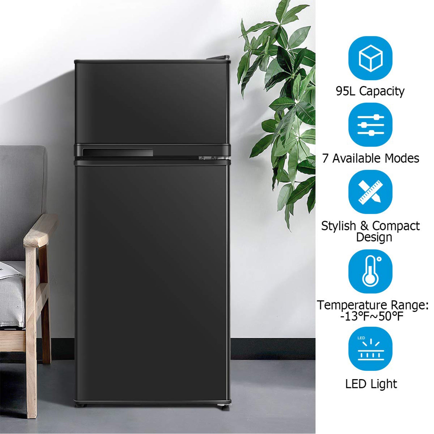 2 Doors Cold-rolled Sheet Compact Refrigerator