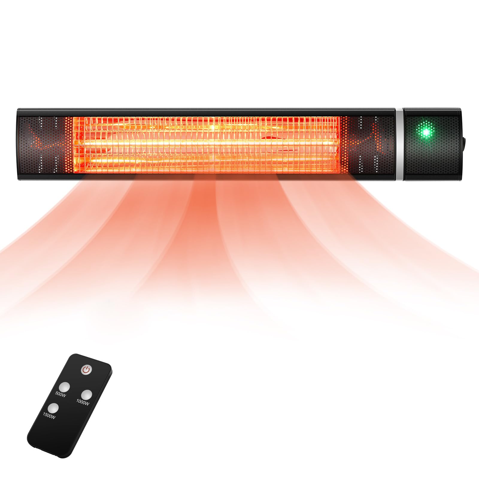 1500W Outdoor Electric Patio Heater with Remote Control-Black